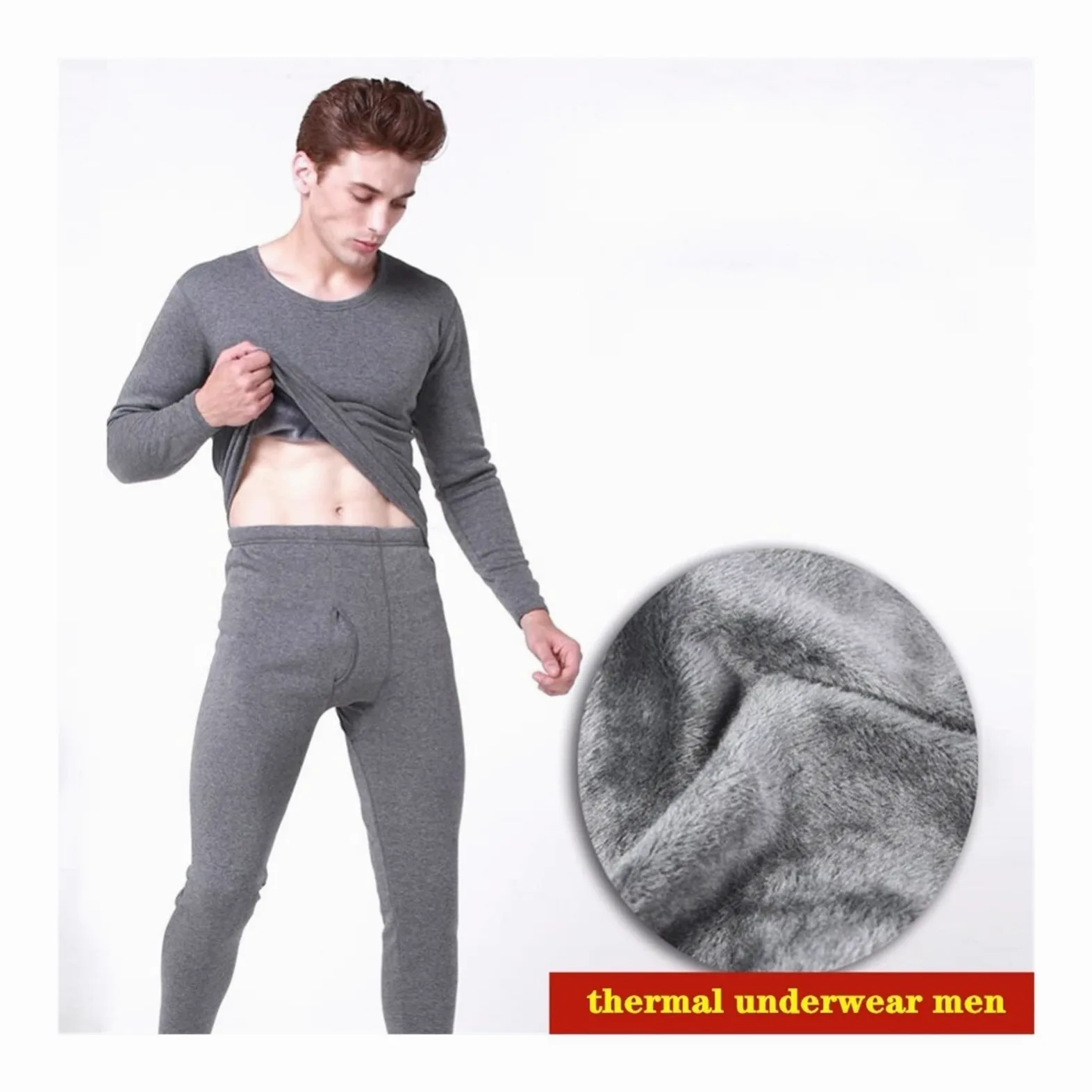 Ropa Interior Térmica para Hombre Long Johns para El Invierno Grueso Thermo Conjuntos De Ropa De Invierno De Los Hombres Mantener Caliente Térmica