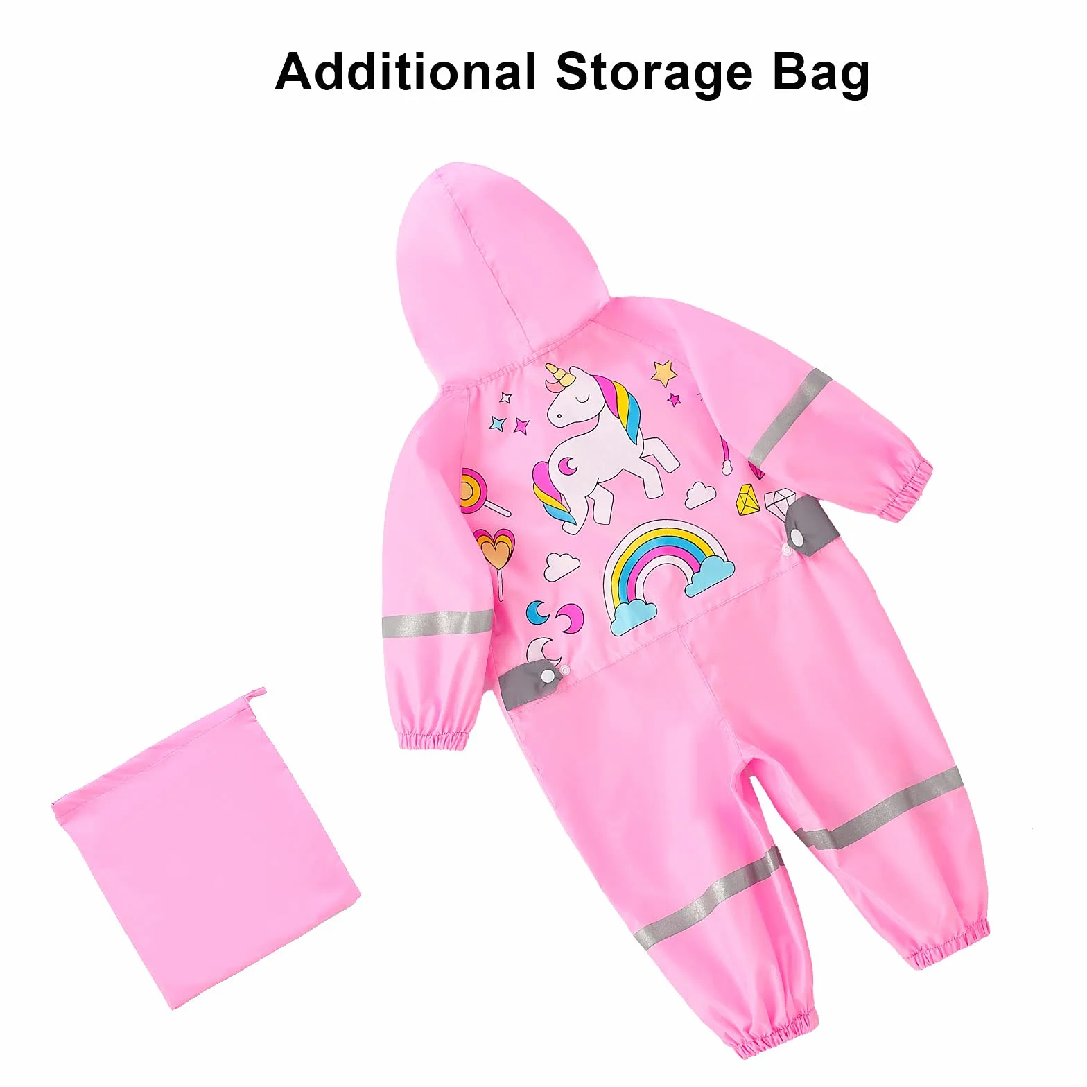 Impermeables Niños Unisex Chubasqueros Chaquetas de Lluvia Poncho Abrigos Traje de Charco Capa Infantil Niñas Encapuchado Mono de Bolsillo Reflectante Impresión Animal 1 2 3 4 5 6 7 8 años
