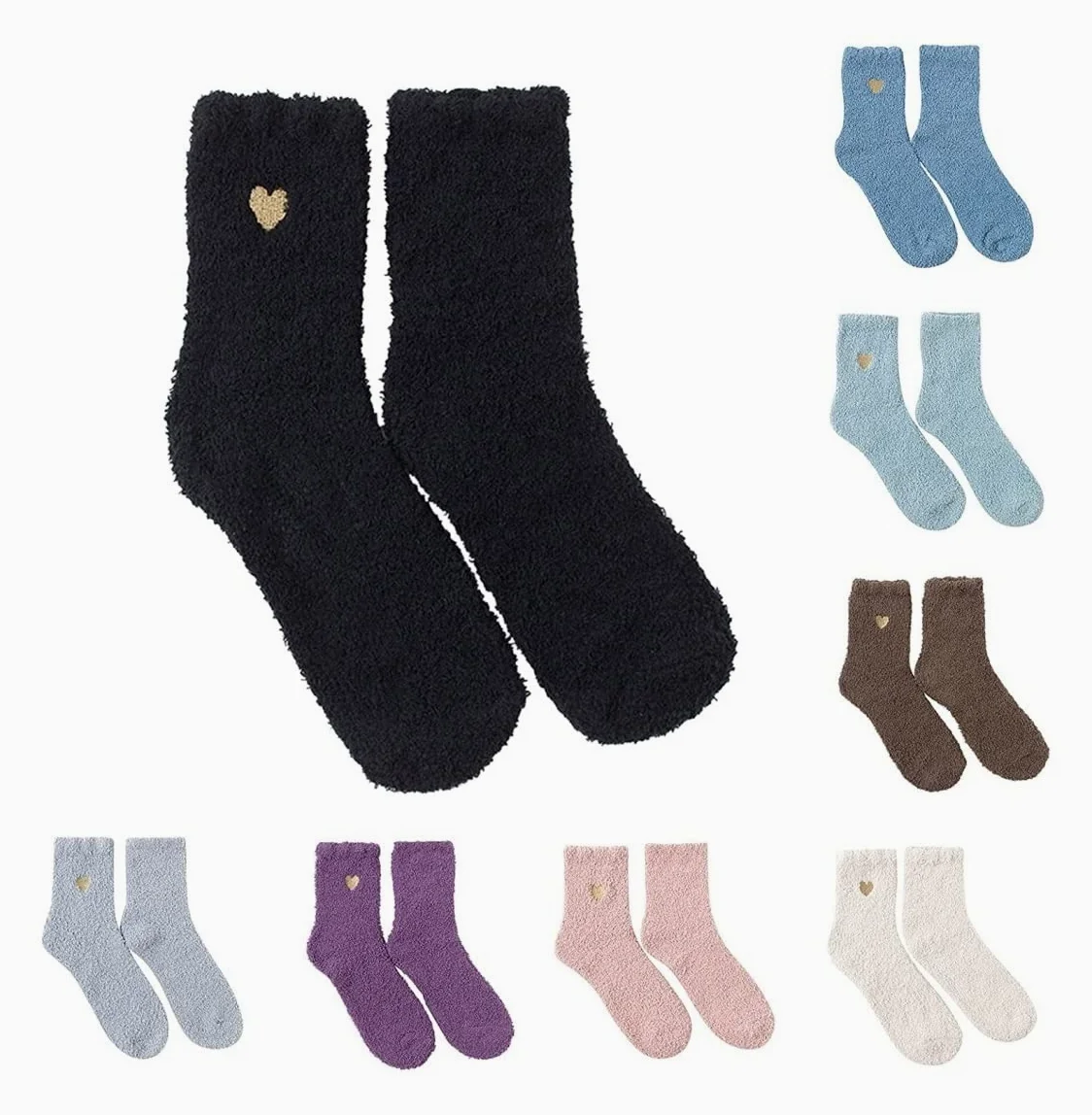 Calcetines Termicos 12 Pares De Calcetines Térmicos De Invierno Para Mujer Con Patrón De Corazón De Amor, Esponjosos, Súper Suaves Y Cálidos Calcetines Invierno