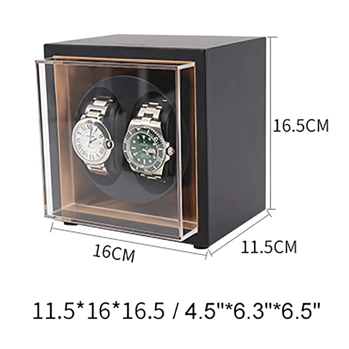 Vitrina de almacenamiento de reloj de cuero de PU de 2 posiciones Caja de cuerda de reloj mecánico automático de doble potencia Caja de cuerda de reloj portátil para el hogar (cuero de PU rojo) (cuer