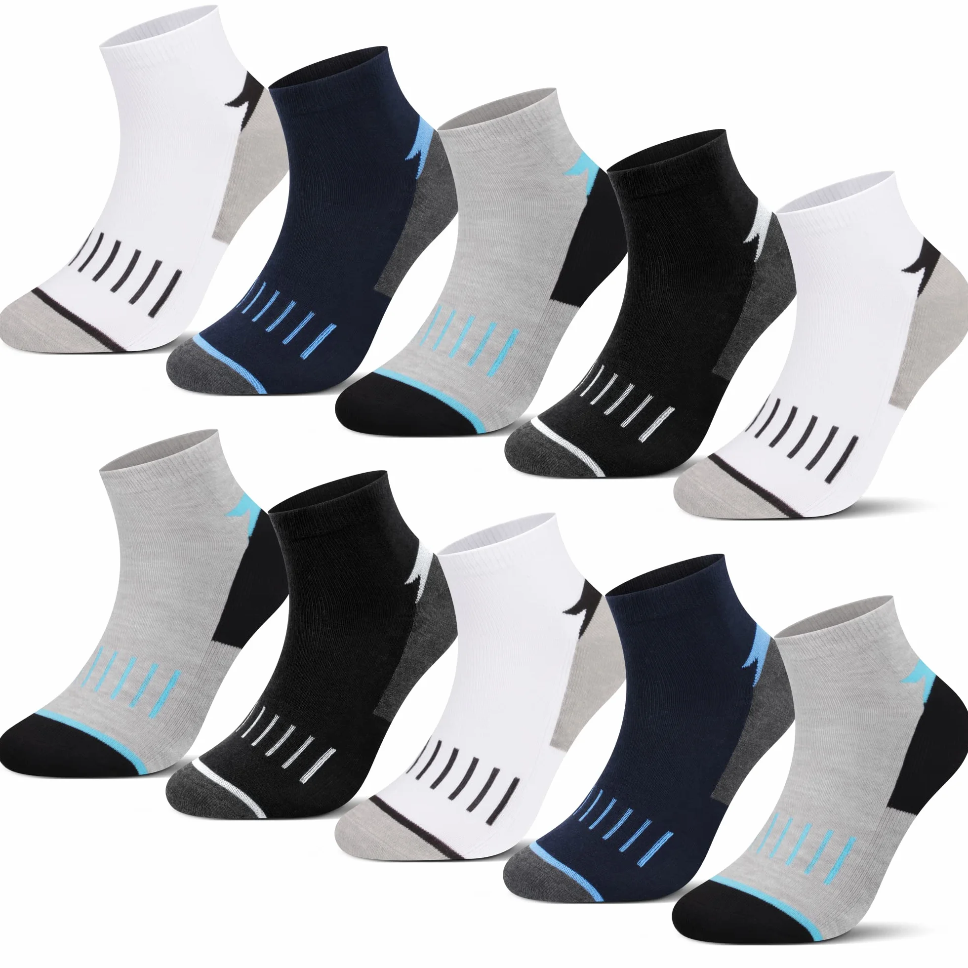 L&K Pack de 12 Calcetines de deporte Sneaker Cortos para hombre multicolor 2121
