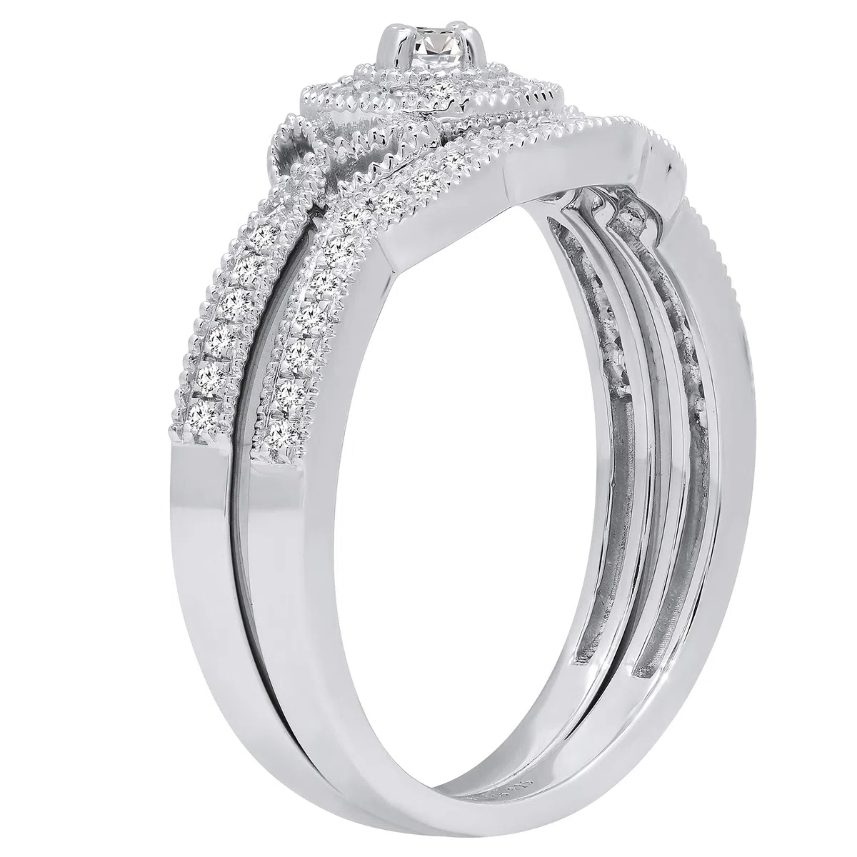 DazzlingRock Collection 10 quilates oro blanco redonda H-I Diamante cultivado en laboratorio.