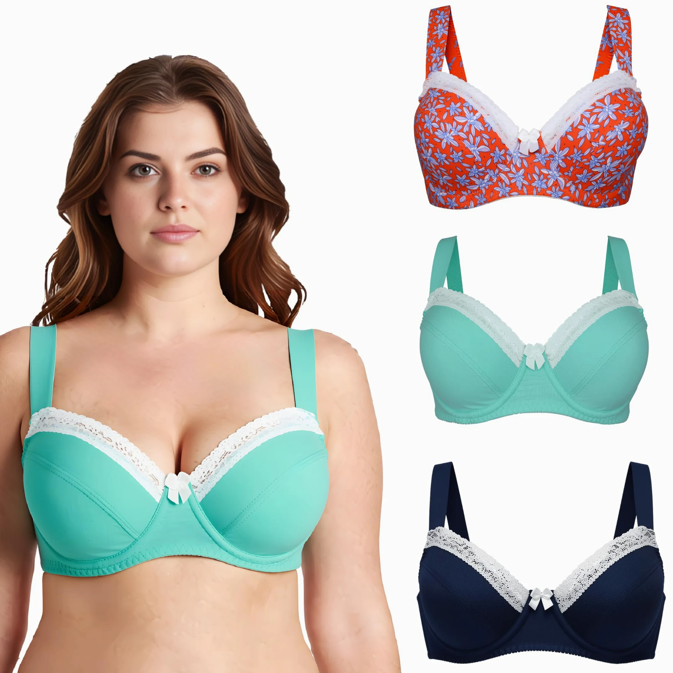 Curve Muse Sostén de Algodón con Aros o Sin Aros | Estampado, Transparente, Aros
