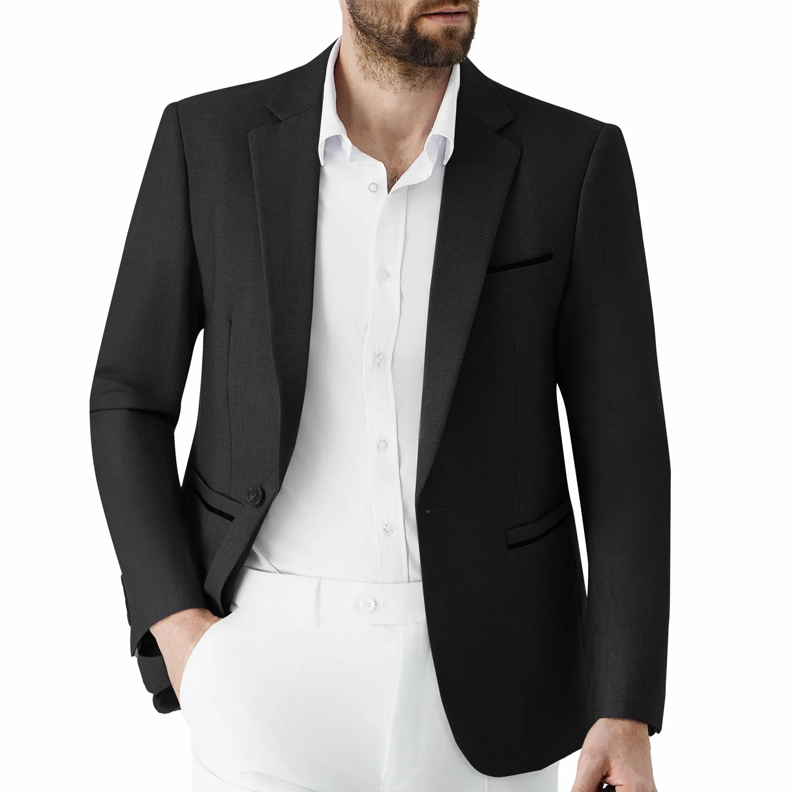 Blazer dla Mężczyzn Slim Fit 1 Guzik Elegancki Garniturowy
