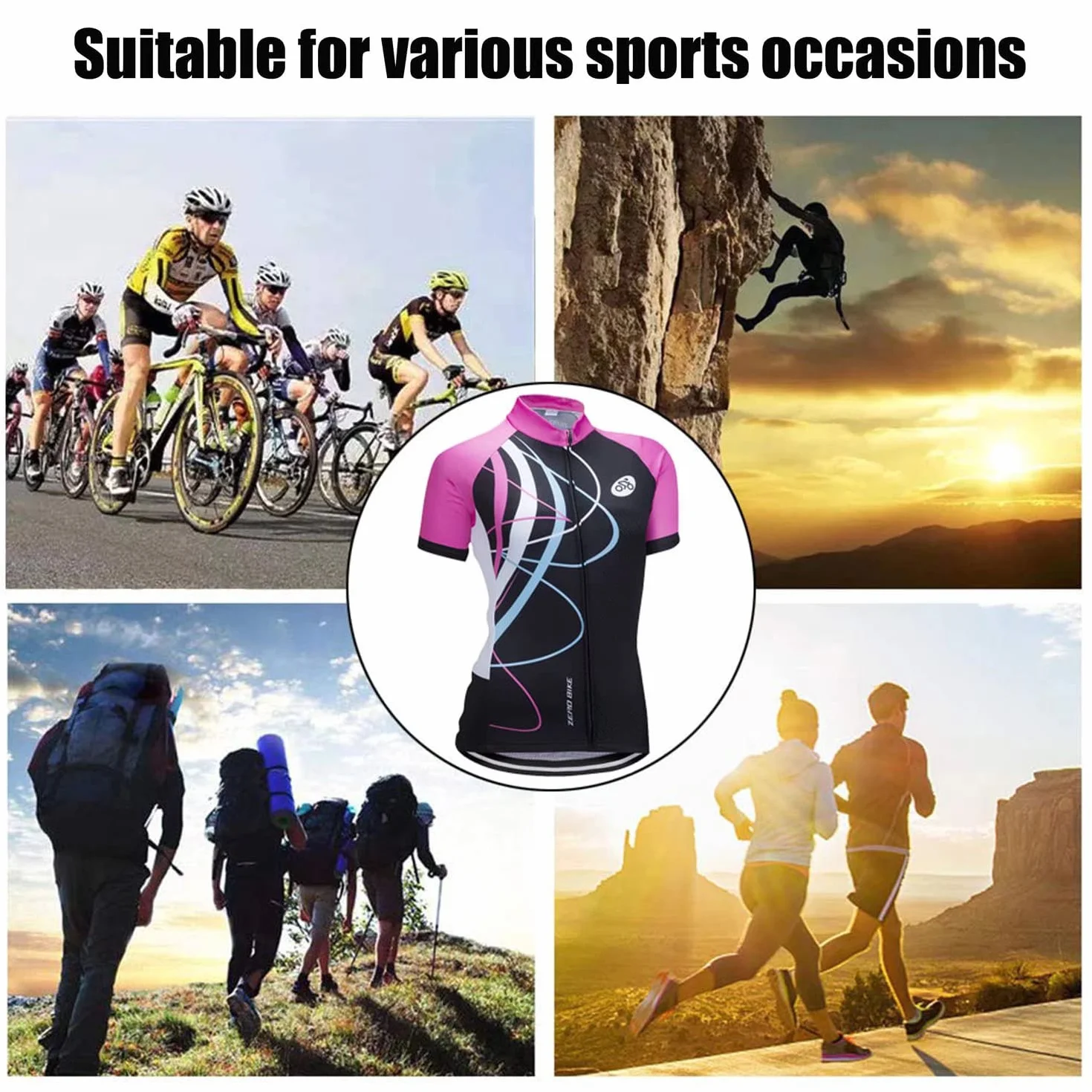 Manga Corta Ciclismo MTB Maillot para Mujer, Jersey Ropa Transpirable para Deportes al Aire Libre Ciclo Bicicleta