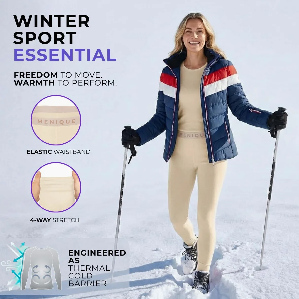 menique Juego de ropa interior térmica 100% merino para mujer, ropa interior cálida de lana merino, 250 g/m², ropa interior de esquí, extra cálida, transpirable y antiolor, para invierno y exterior