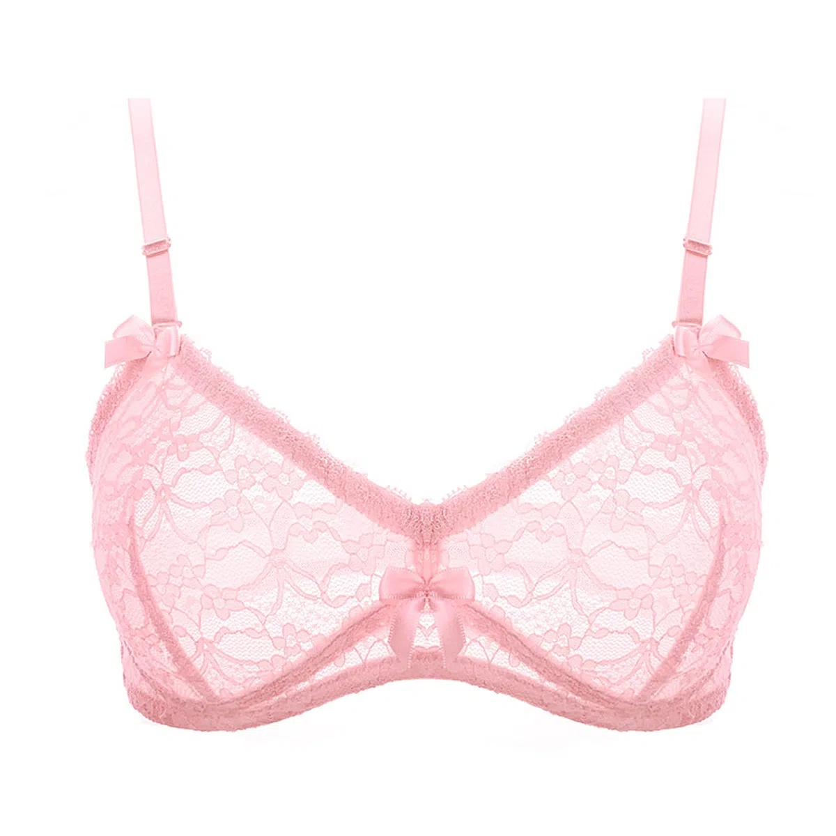 WENJUN Sujetadores push up para mujer de talla grande, encaje ultrafino sin costuras, sujetador de lencería sin alambre, cobertura completa todos los días (color: rosa, tamaño: 70D)