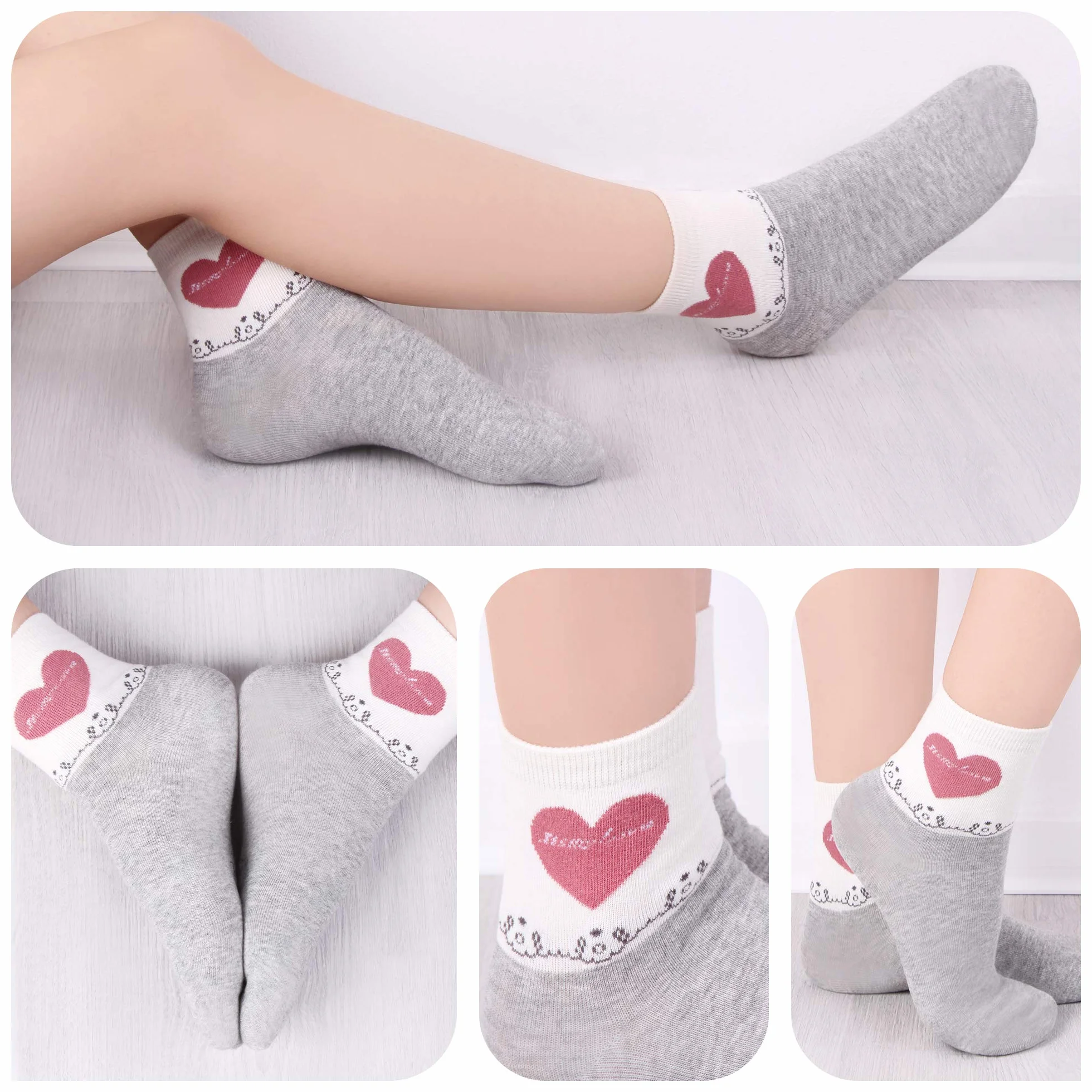 L&K-II 10 pares de calcetines para niñas y niños hechos de algodón al azar para niños con patrón lindo Calcetines para zapatillas de deporte para niños pequeños coloridos 2823
