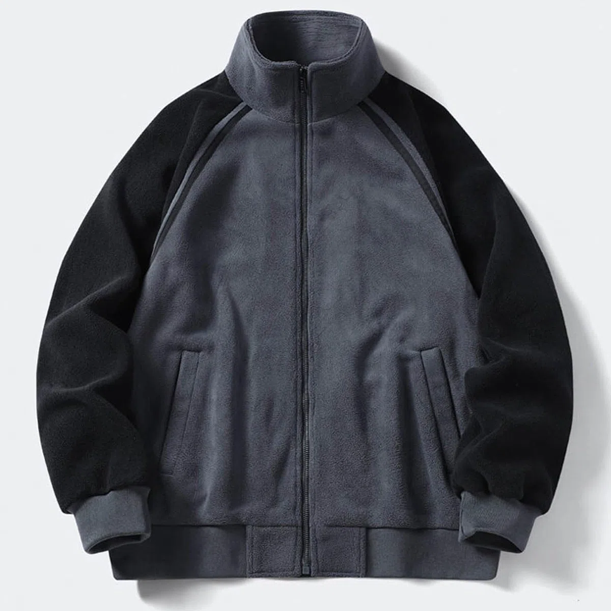 Forros Polares Hombre - Chaqueta de Manga Larga de Color con Cuello de Felpa Informal de Moda de otoño e Invierno para Hombre