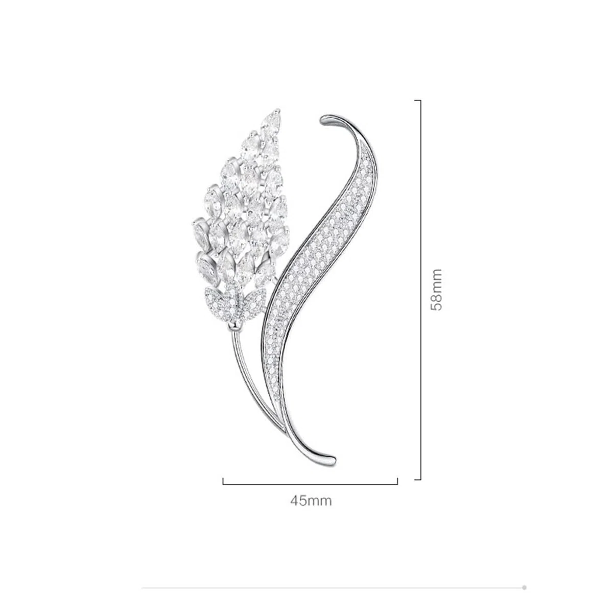 Broche de plata refinada para mujer, pin antirreflejos personalizado con caja de accesorios, joyería pequeña a juego para amor, compromiso, fiesta y boda