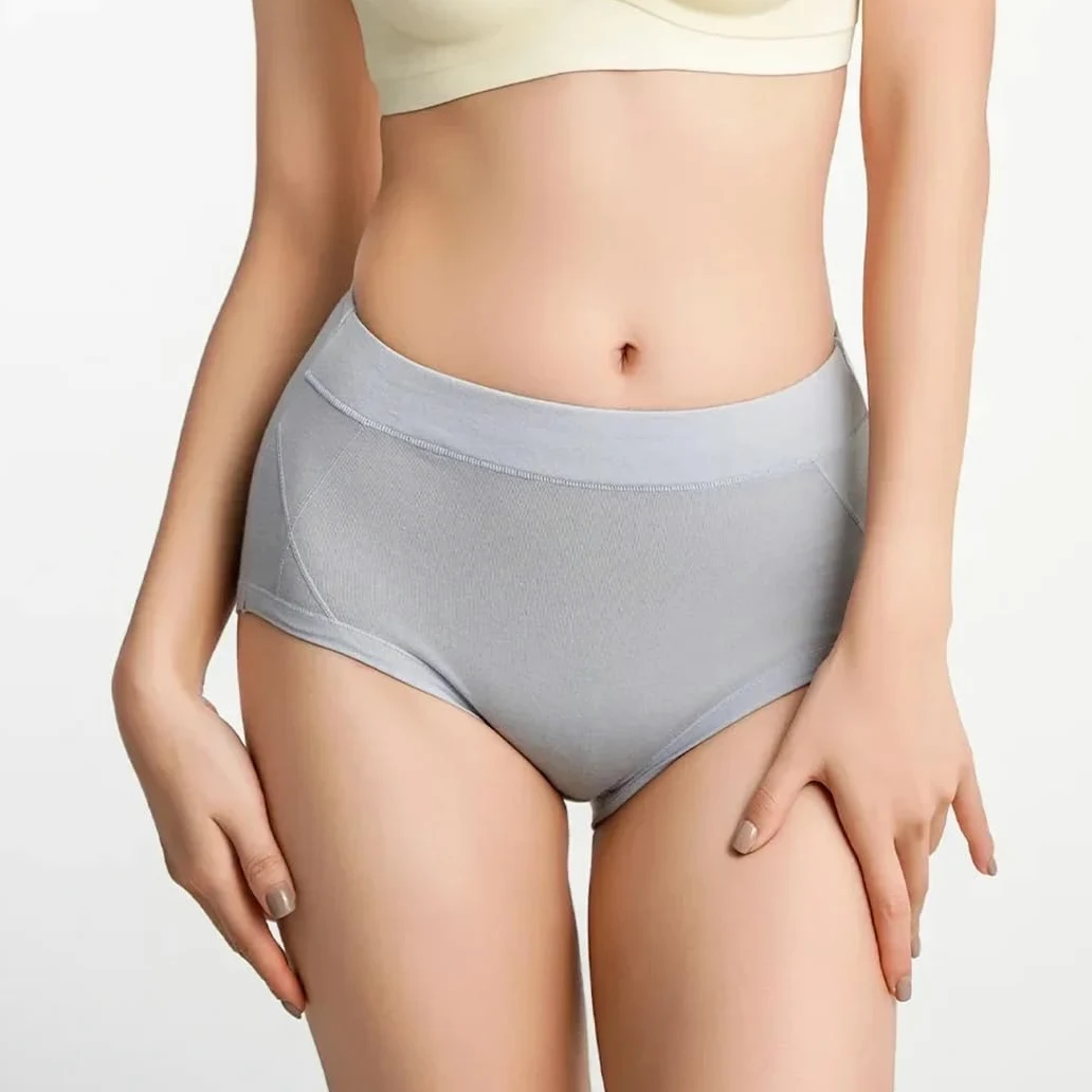 Bragas de algodón de cintura alta para mujer, ropa interior íntima para mujer, 3 piezas