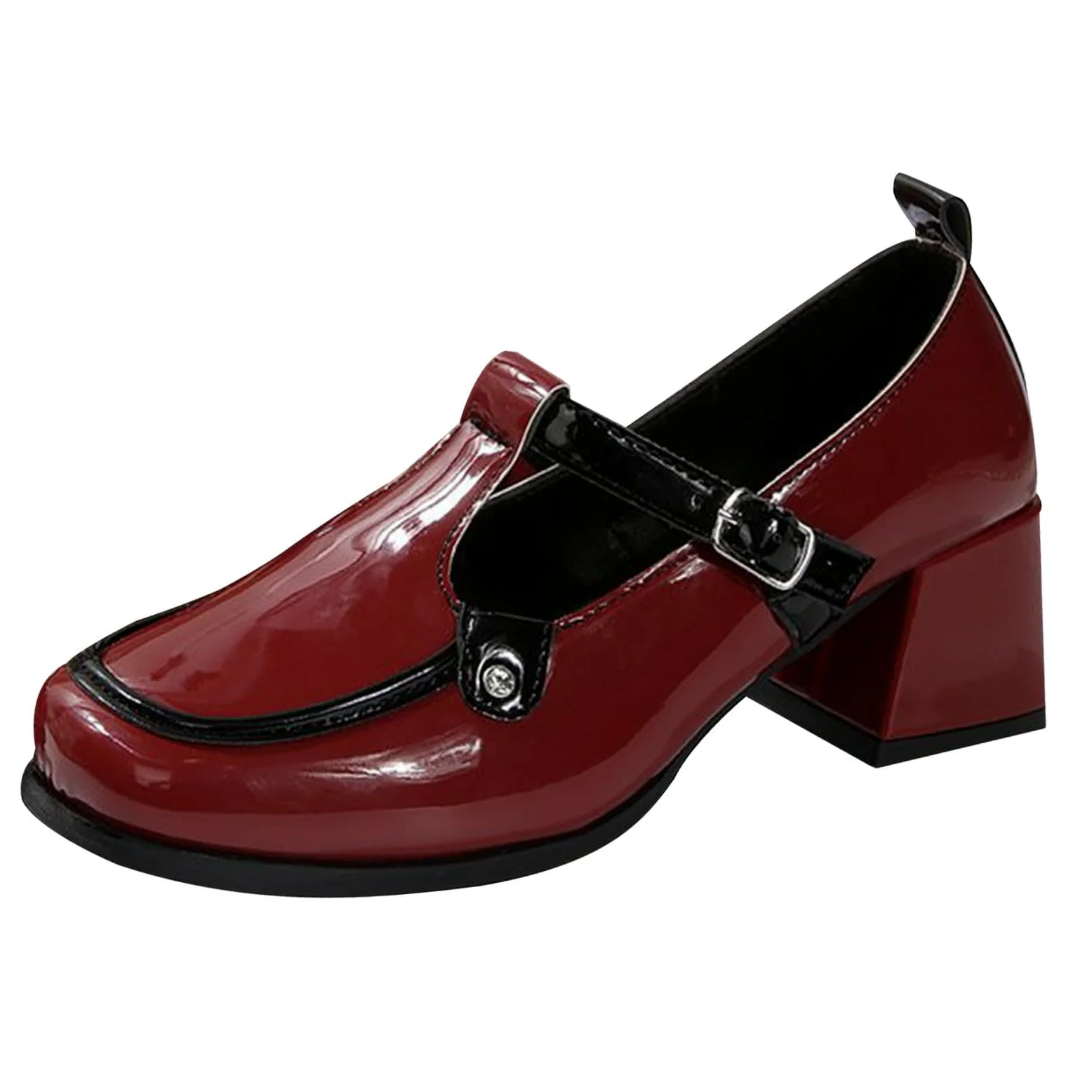 Zapatos De Cuero De Mujer Tacón Mary Jane Zapatos Cómodos Y Elegantes | Zapatos de negocios, tacones bajos gruesos zapatos de tacón ancho de los pies, zapatos ligeros para uso diario y de oficina