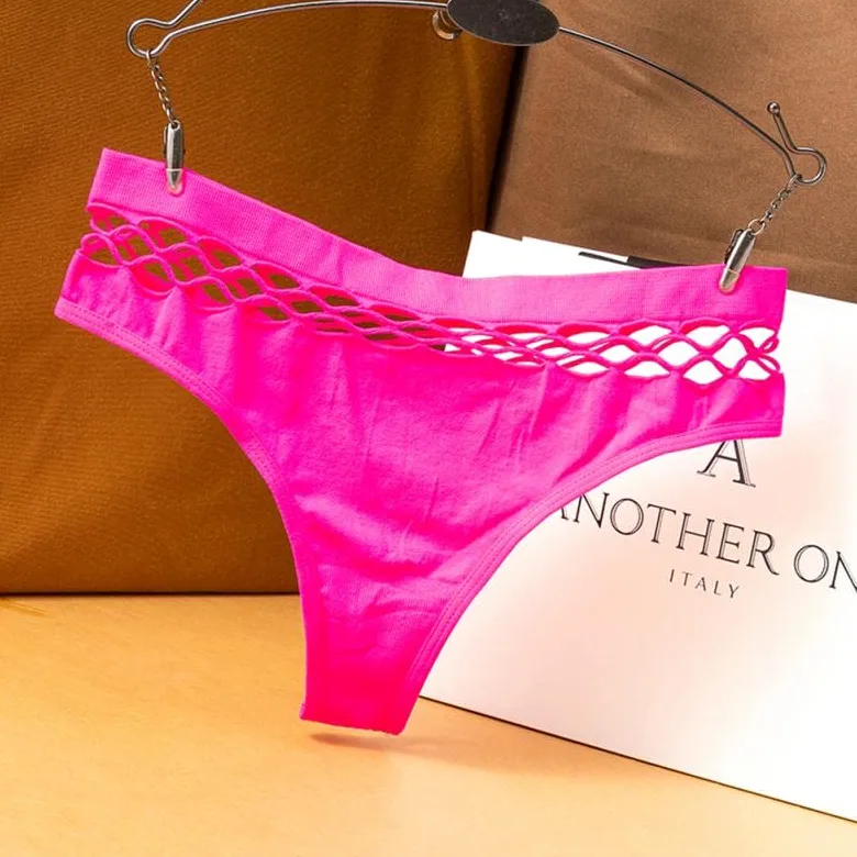 Bragas Braguitas Tangas 3 unids/lote transparente Sexy de cintura alta for mujer, tangas de punto caladas for mujer, bragas sin costuras, lencería íntima for chica, talla grande ( Color : 05 , Size :