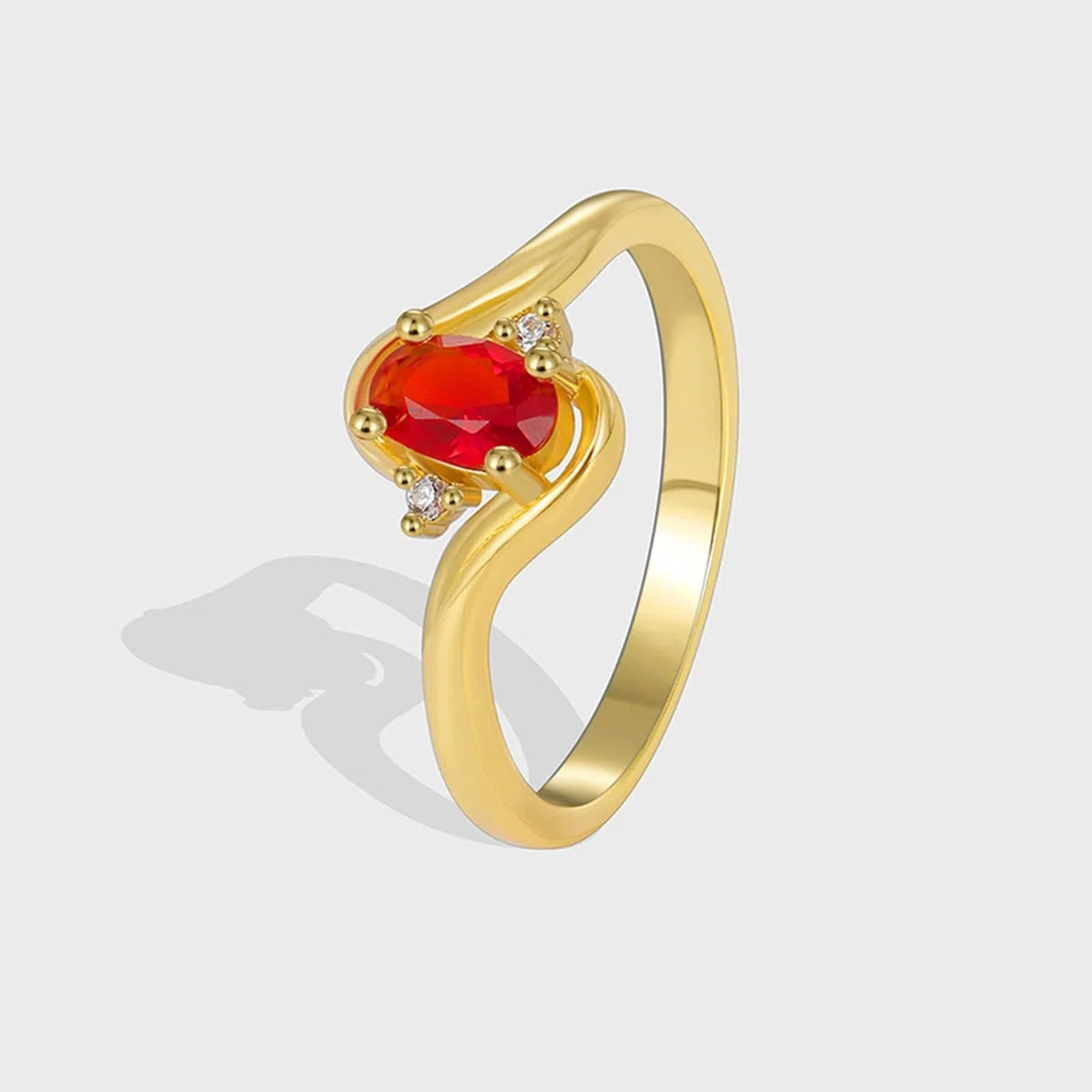Anillo de plata auténtica para mujer de oro amarillo de 9 K/14 K/18 K, anillo de boda solitario con rubí de 0,5 ct