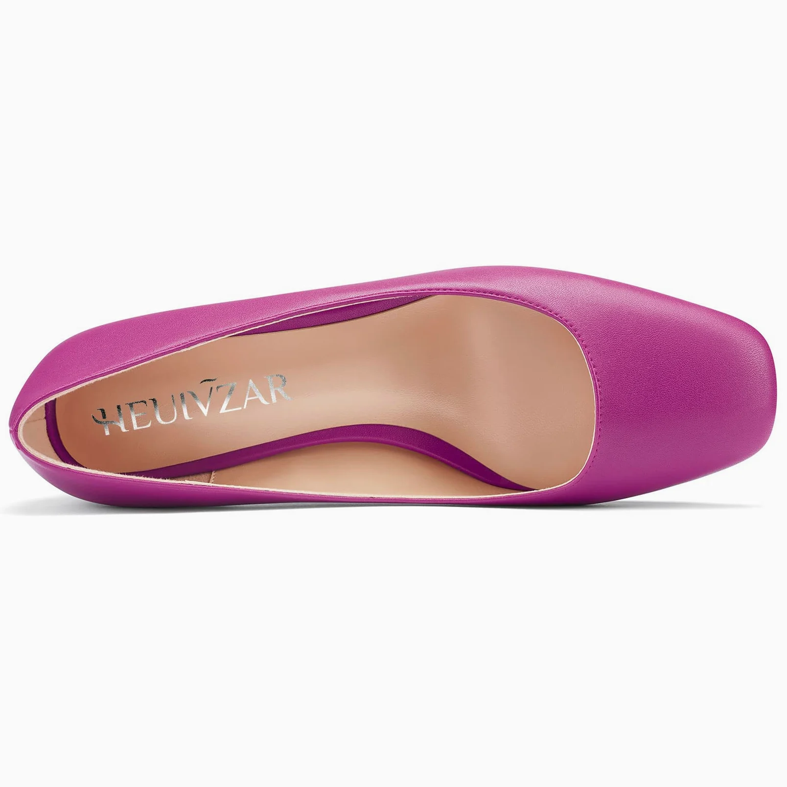 HEUIVZAR Mujer Heel Pumps Cuadrada Punta Gatito Bajos Ancho Chunky Heel Slip-on Matte Dress Zapatos Novia Vacaciones 3.5 CM
