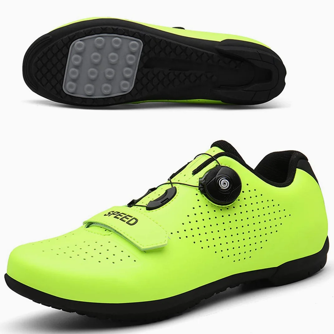 Calzado De Ciclismo Calzado De Ciclismo Sin Bloqueo Calzado Casual Unisex Buena Transpirabilidad Zapatillas De Bicicleta con Fondo Resistente Al Desgaste (41,Verde)