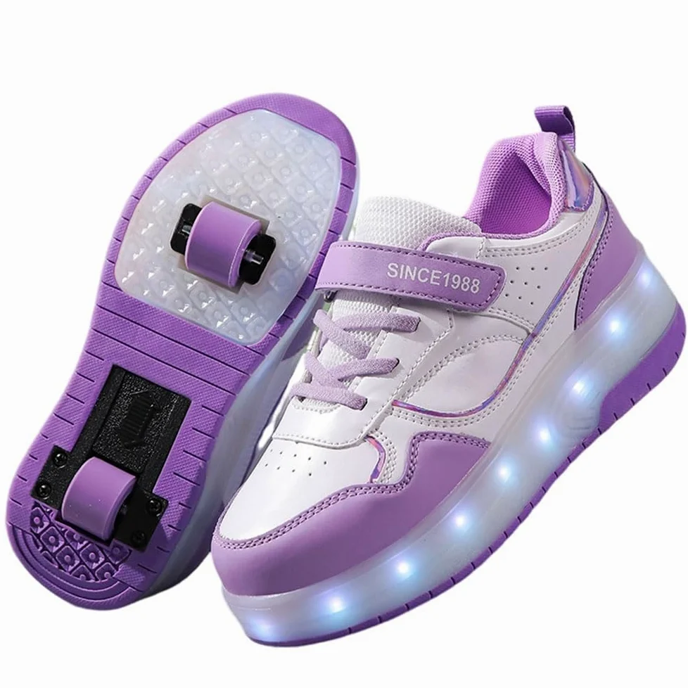 Hiseng Zapatillas con Ruedas Niña 29-40EU, Zapatos con Ruedas para Niñas Zapatillas con Ruedas Niño Zapatillas Patines Zapatos con Ruedas Zapatillas Ruedas Niña Multifuncionales Bambas con Ruedas