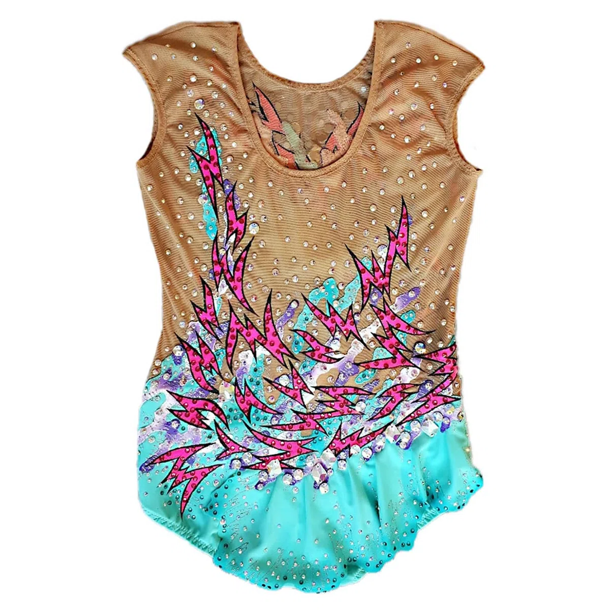 Leotardos De Gimnasia Rítmica for Niña, Ropa De Gimnasia De Competición Con Estampado De Alta Elasticidad