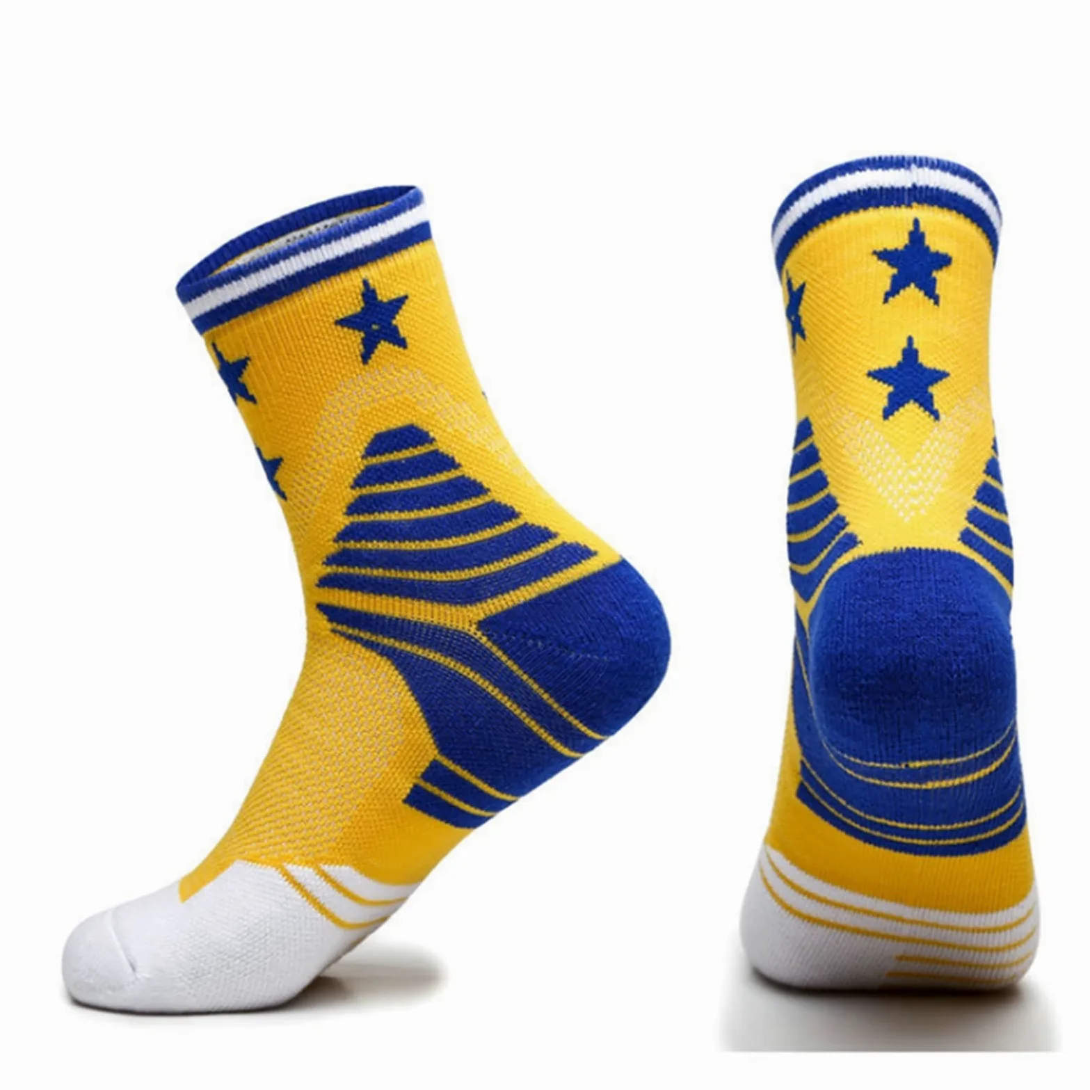 Calcetines Deportivos de los Hombres con patrón de Estrella Fútbol Baloncesto Baloncesto balonmero Calcetines de algodón cómodo y Transpirable Gimnasio Calcetines Deportivos