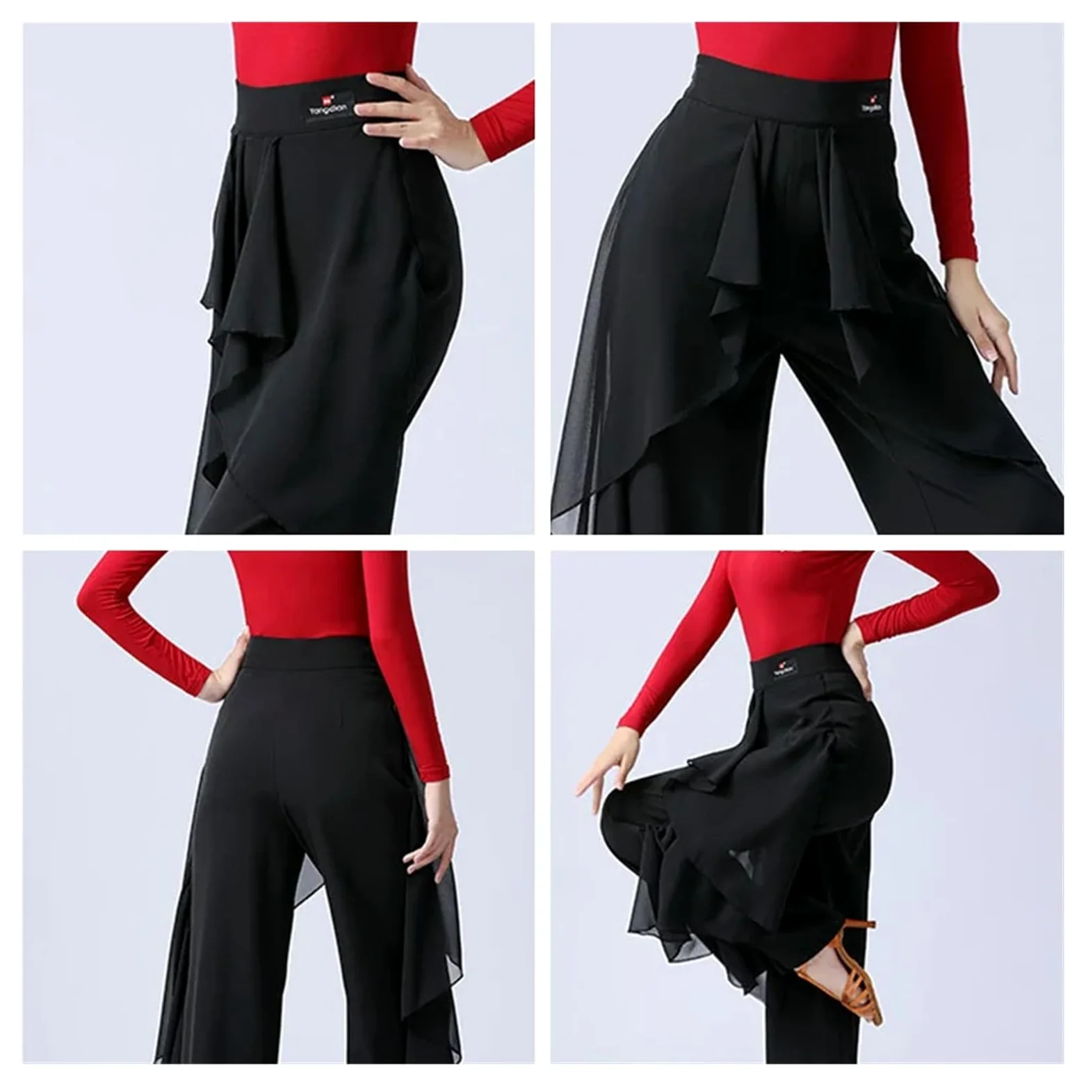 Pantalones de Baile Latino poliéster | Danza latina multicolor S-3XL: práctica de actuación