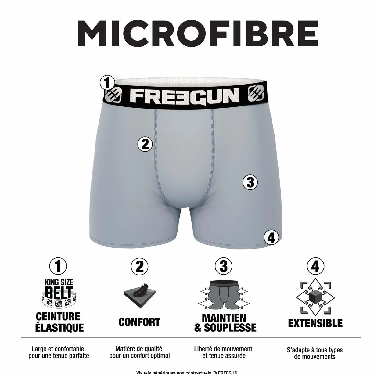 FREEGUN - Calzoncillos para hombre, diseño rápido y furioso, original y suave (juego de 4)