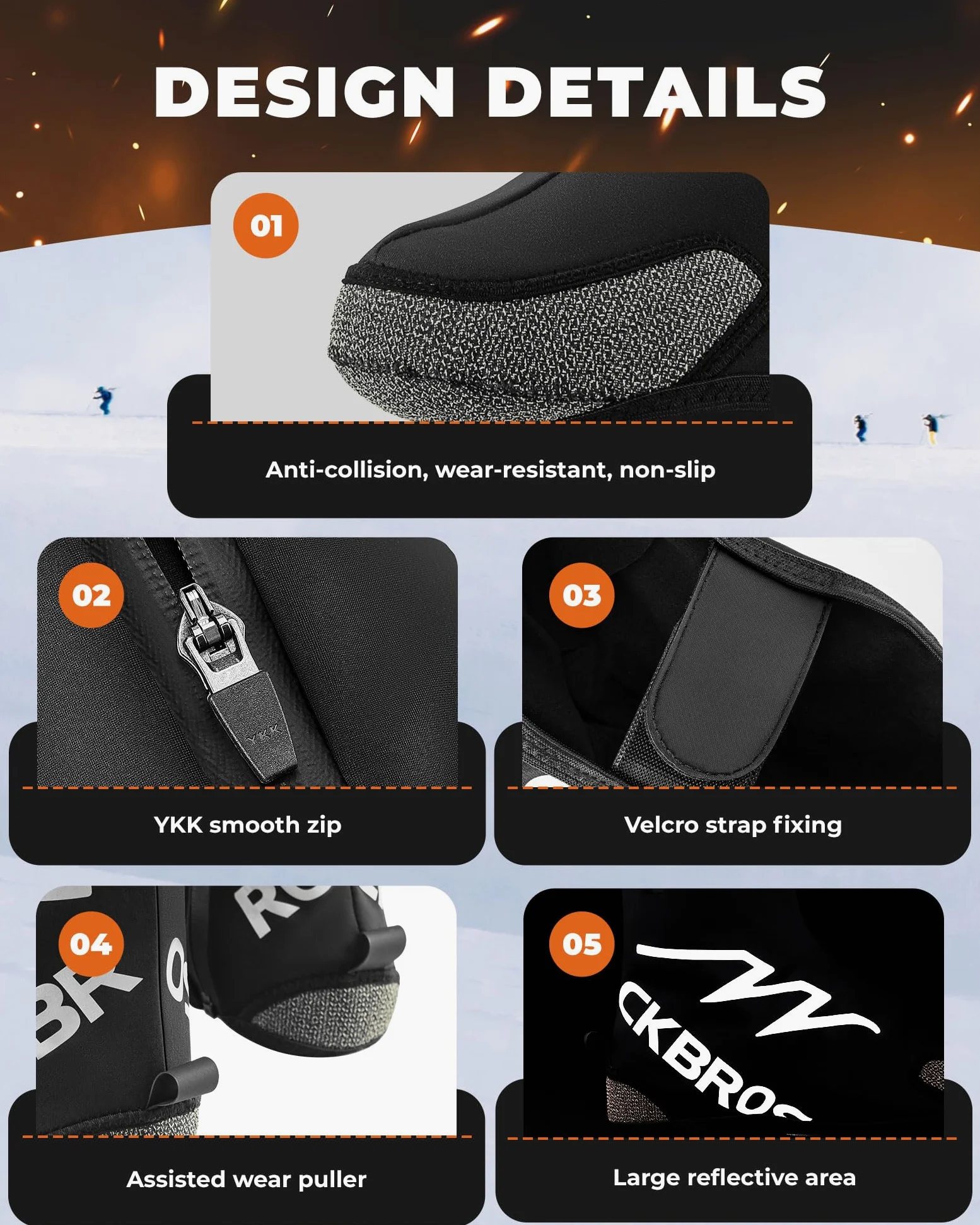 ROCKBROS Cubrezapatos Térmico de Invierno Cubrezapatillas Calefacción Eléctrica con Batería de 5000 mAh Calzado a Prueba de Viento para Mujeres Hombres