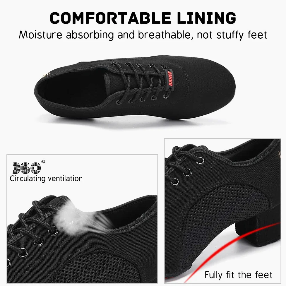 JUODVMP Zapatos De Baile Latinoamericanos Cerrados para Mujer con Cordones Salsa Tango Jazz Zapatos De Baile Training,Modelo ES-NJB