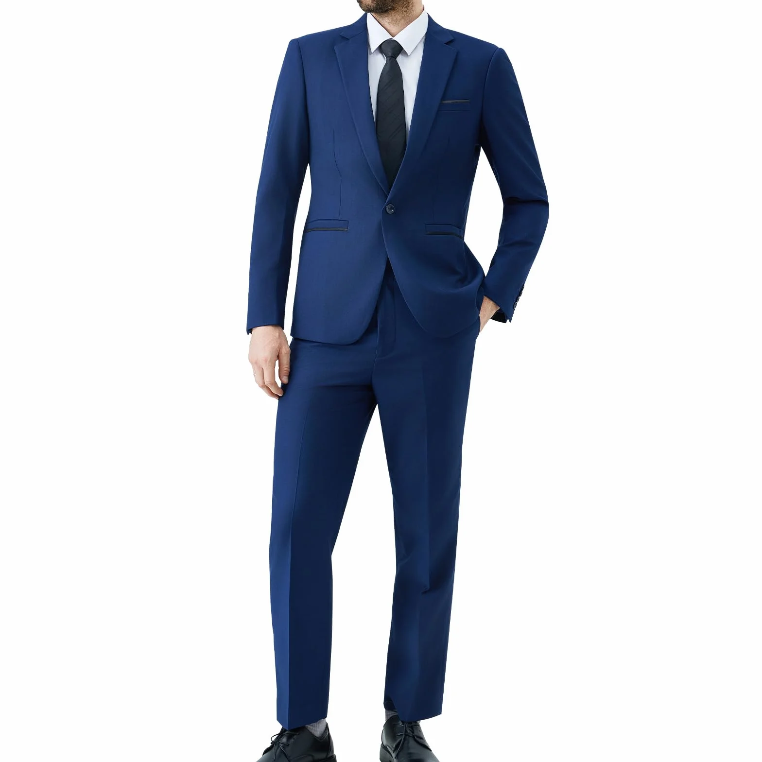 Traje de Hombre de 2 Piezas Slim Fit Traje de Boda de Negocios con Un Botón