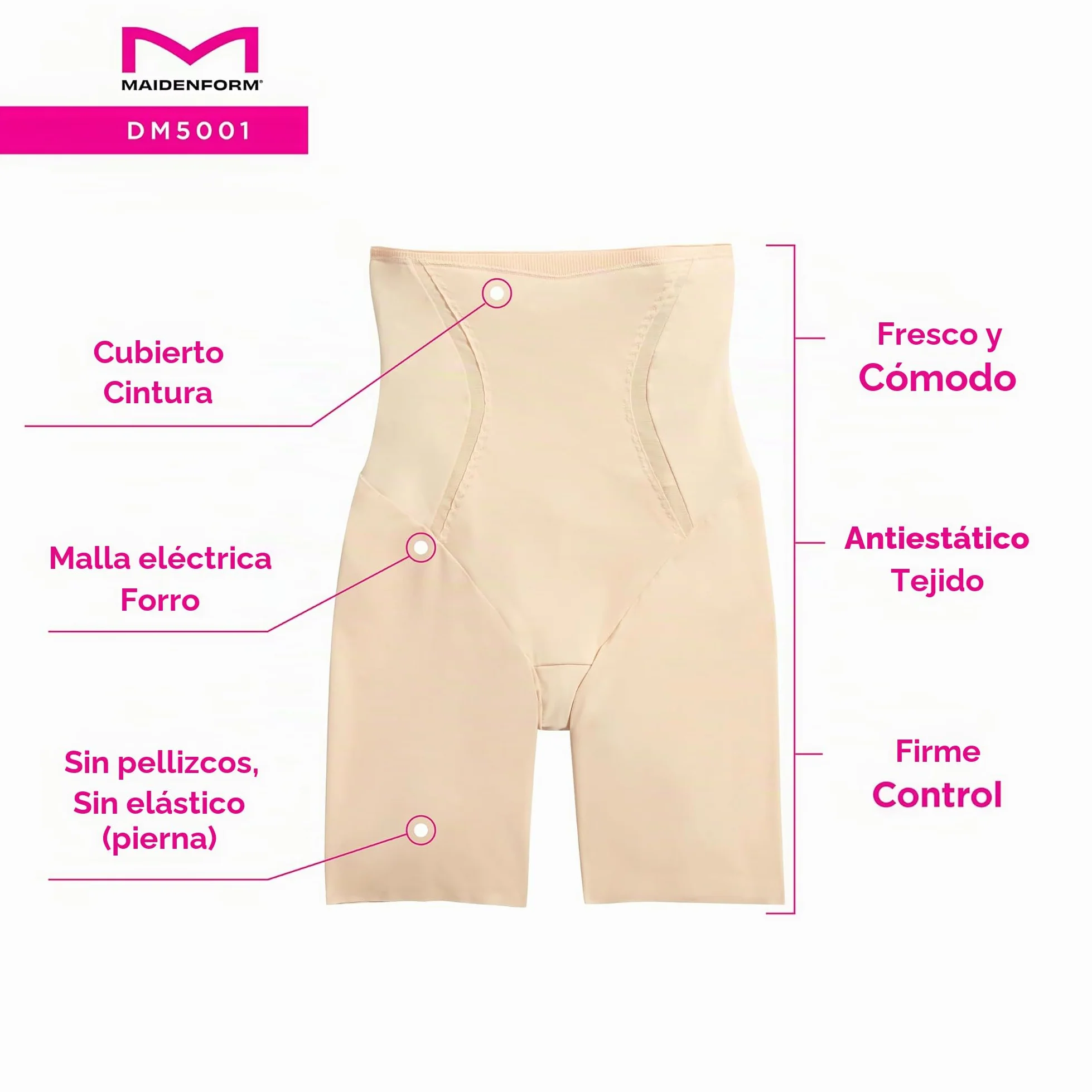 Maidenform Firm Foundations - Hi-Waist Thigh Slimmer modeladores de Muslo Mujer (Pack de 1)