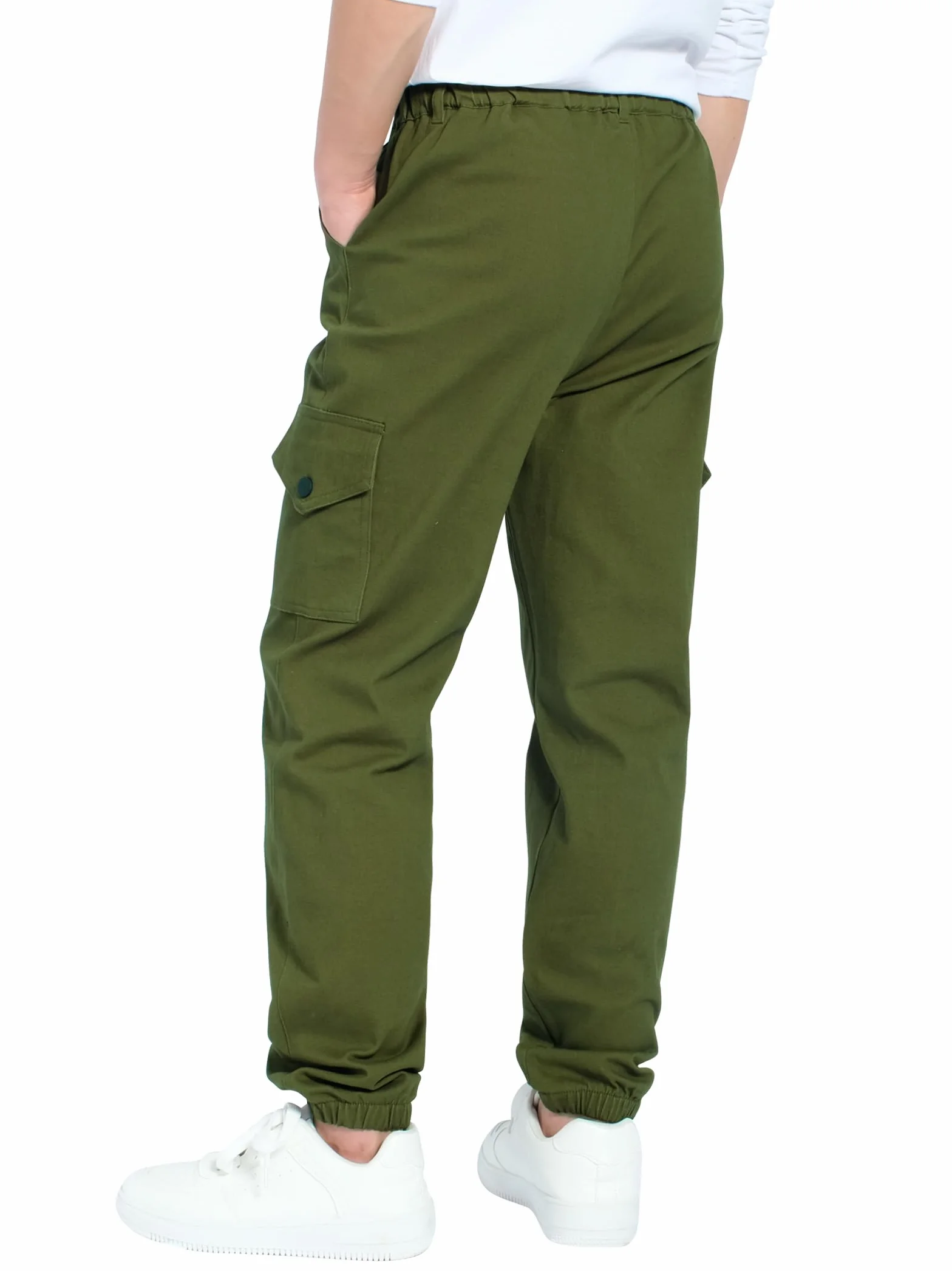 CAMLAKEE Pantalones para Niños, Pantalones Cargo Joggers con Cintura Elastica
