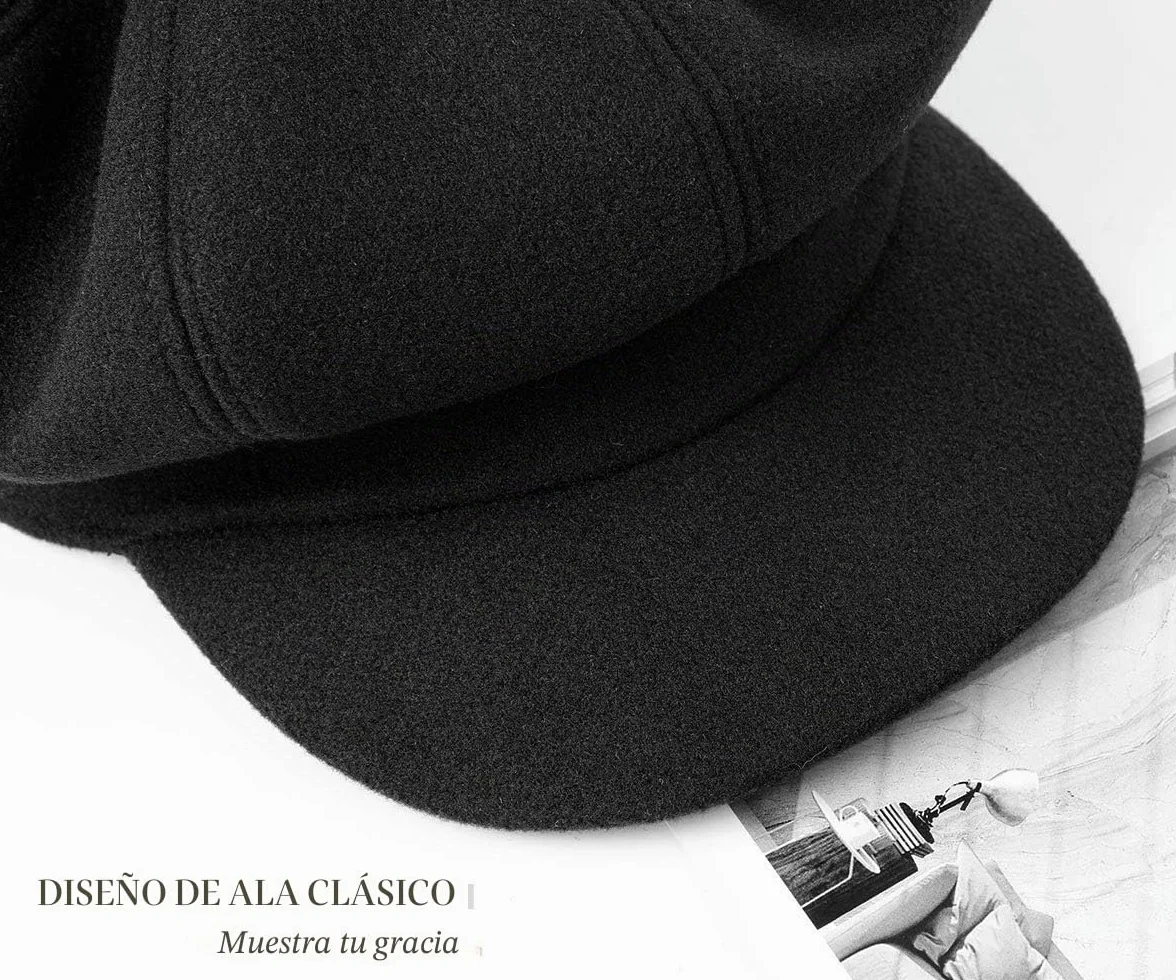 Superora Boinas Mujer Francesa Vintage Sombreros de Mujer Invierno Clásico Gorro Caliente