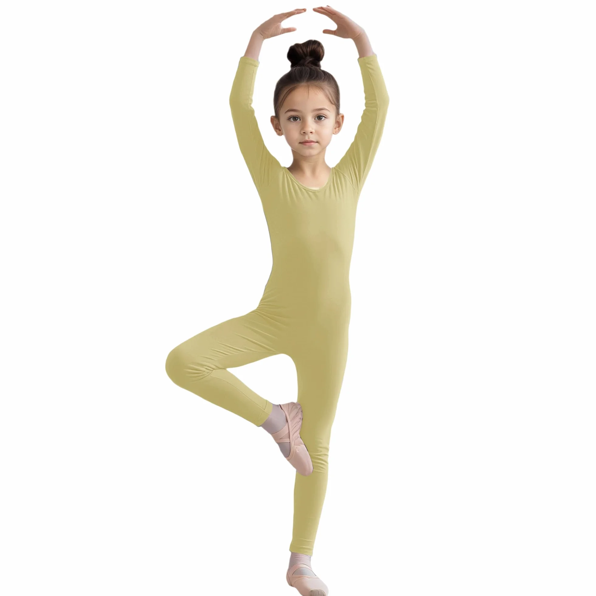 Wildarms Body de manga larga para niñas leotardo completo ballet gimnasia