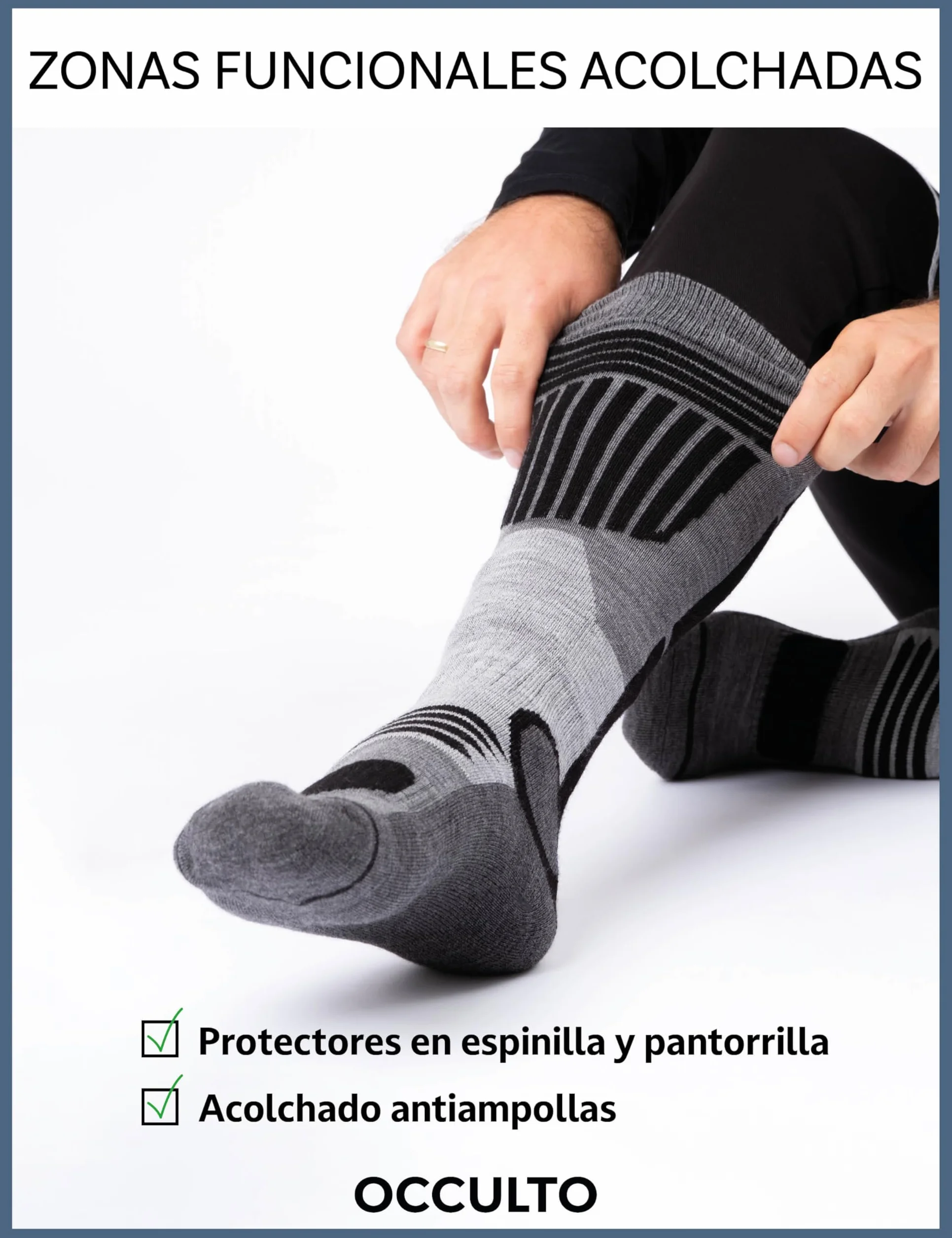 Occulto Calcetines Esqui para Hombre 2 pares, 4 Pares (modelo: Felix)