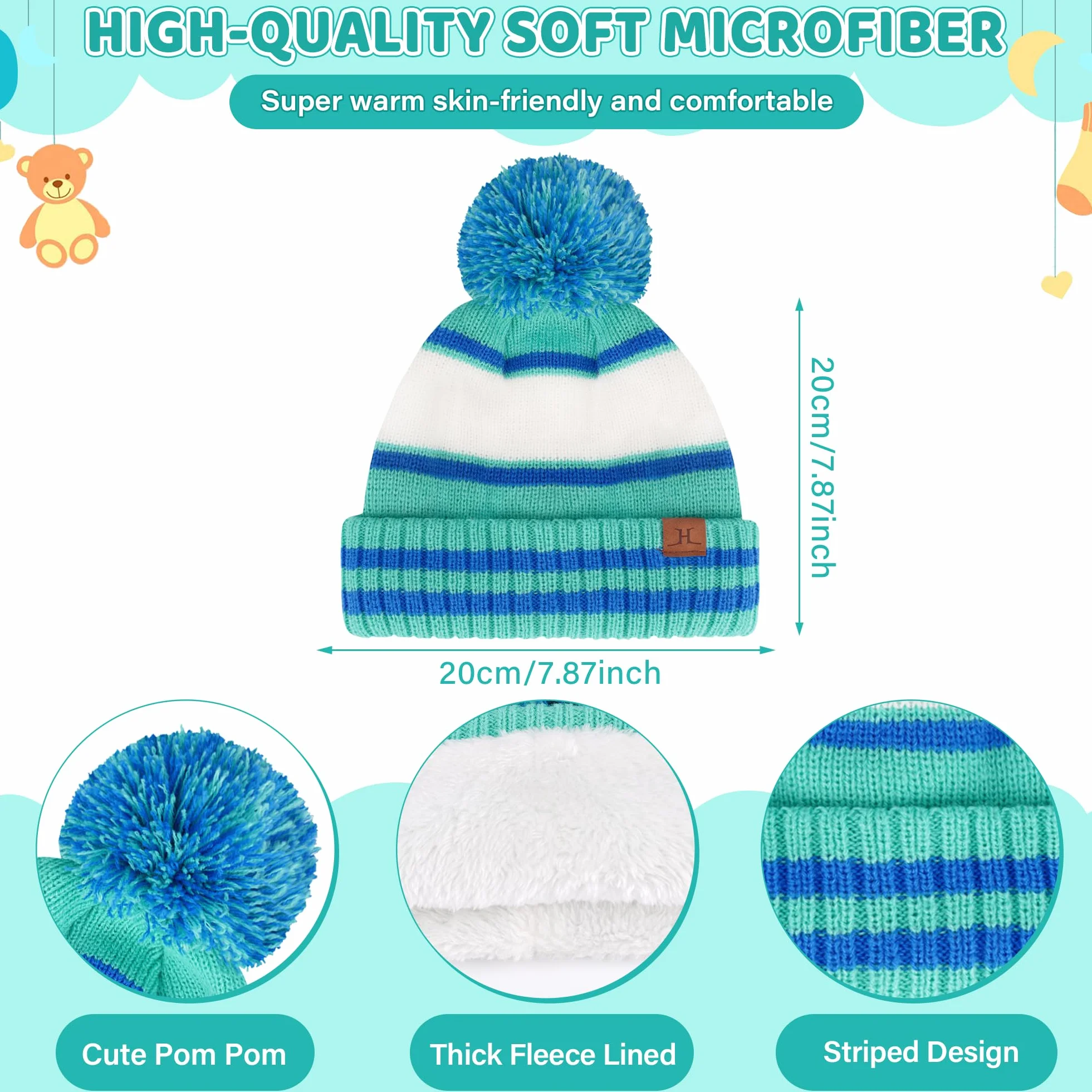 Bequemer Laden Conjunto Gorro Guantes Bufanda Infinita para Niños - Gorro Caliente, Bufanda Cuello Rulada con Fleece Espesor para Niños Niñas 2-7 Años Regalo Bebé