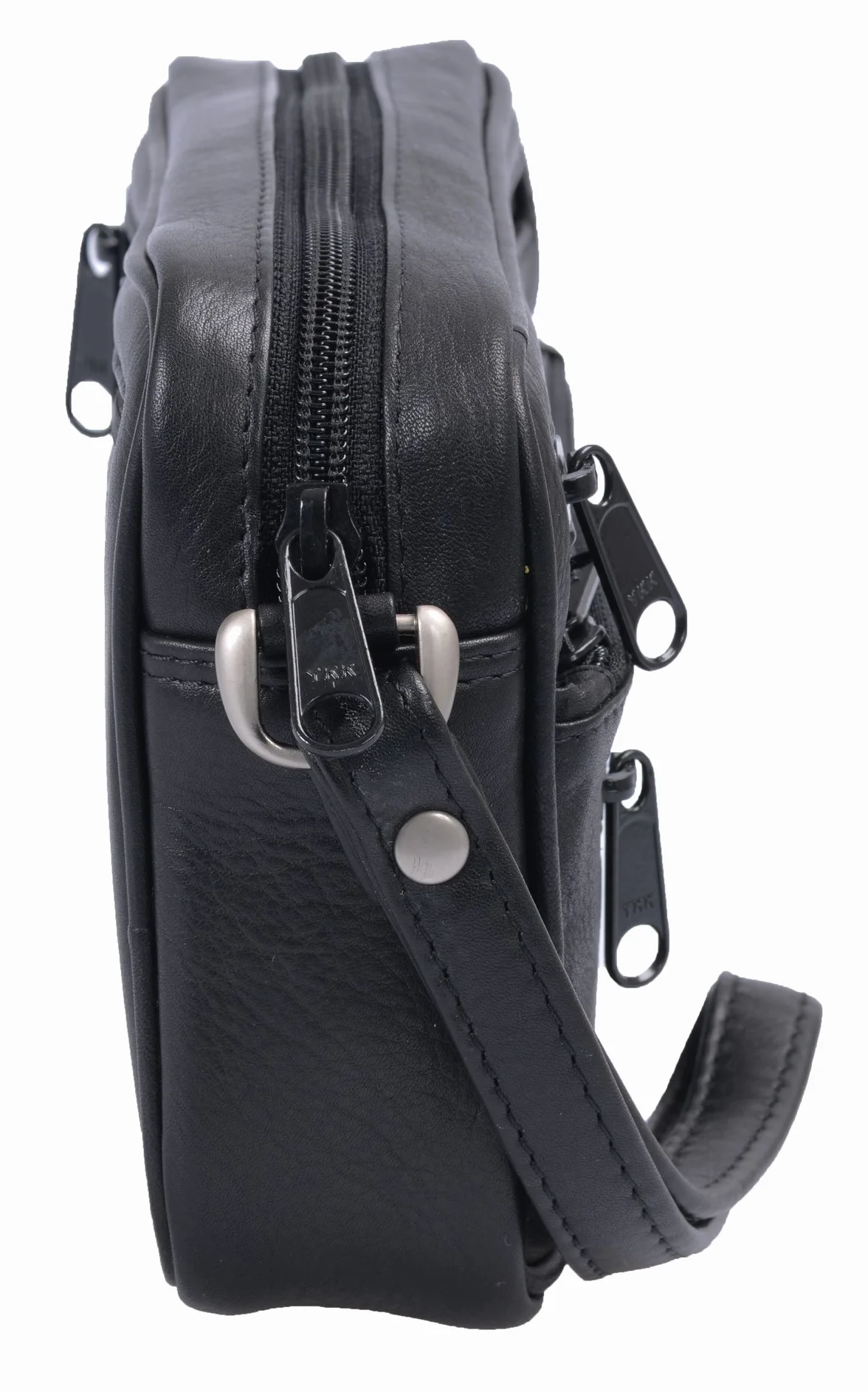 Bolso de piel para hombre de piel de vacuno (126D), color negro, talla única