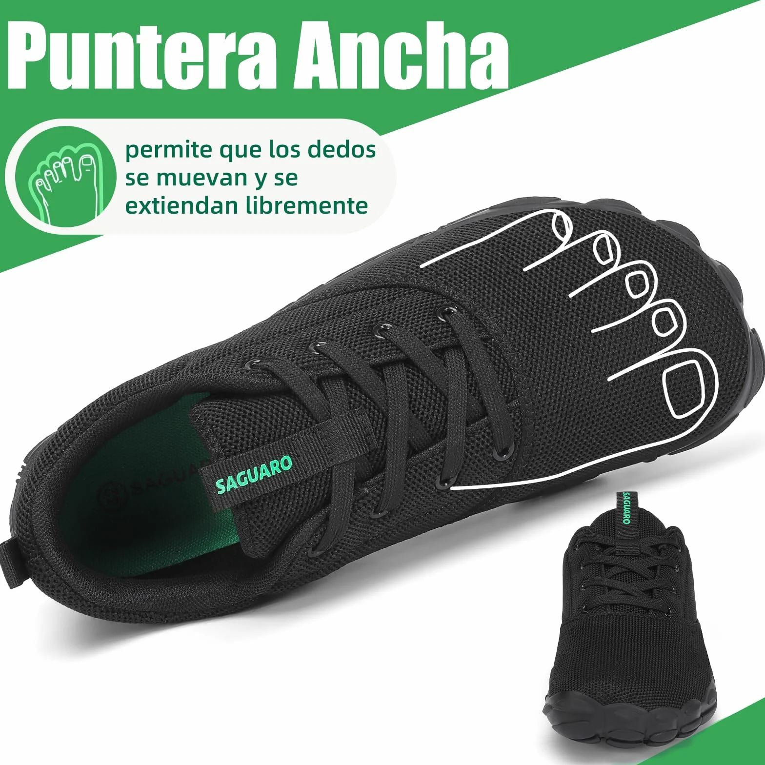 SAGUARO Unisex Zapatos Barefoot Antideslizante y Ligeras Zapatillas de Trail Running, Talla 36-48
