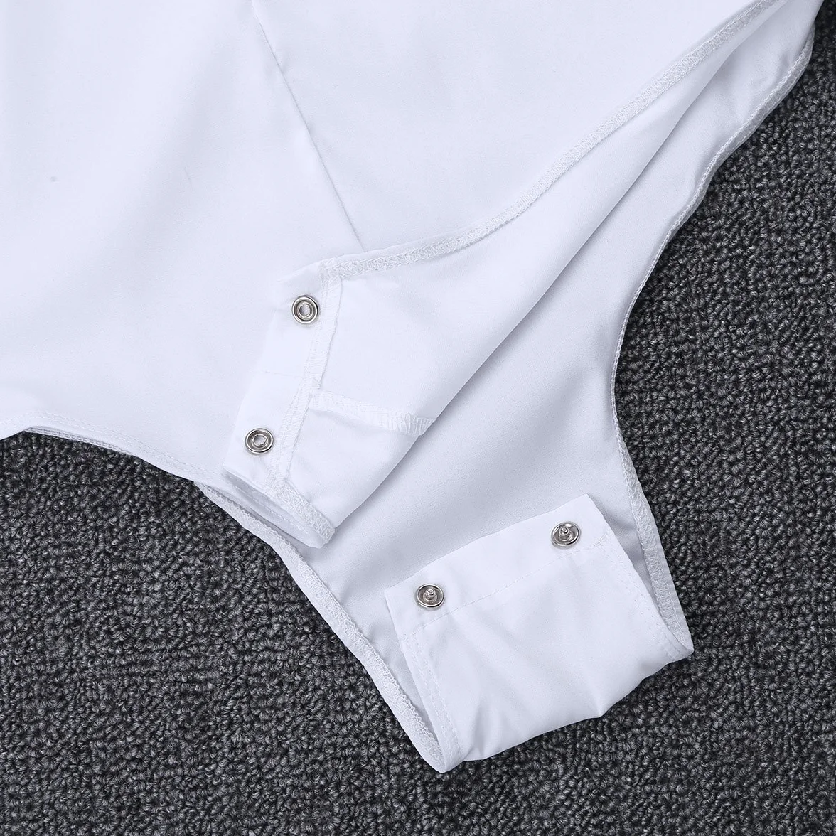 YiZYiF Maillot Baile Latino para Hombres Camisa Danza Moderna Body Traje Profesional Tango
