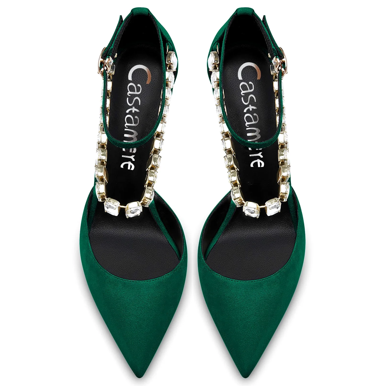 Castamere Mujer Aguja Alto High Heel Correa Tobillo Pumps Diamante Cristal Puntiaguada Punta Sandalias 8 CM Heels Dress Zapatos