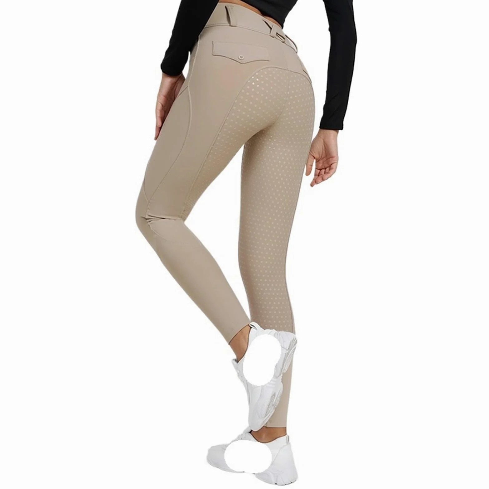 Pantalones de equitación for mujer, calzas ecuestres con asiento completo silicona, mallas deportivas competición Para Montar(Pink,S)