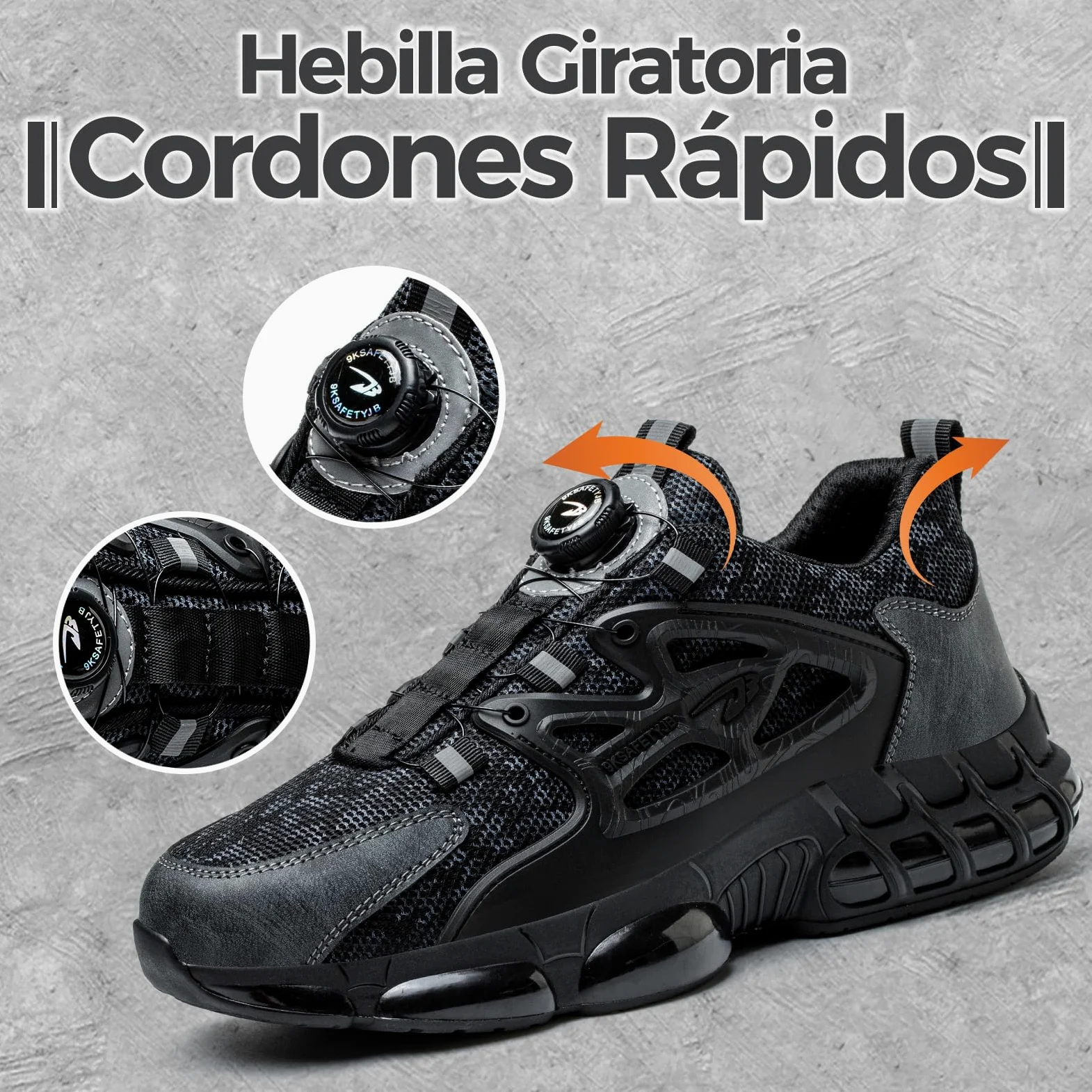 Zapatos de Seguridad para Hombre Mujer Puntera de Acero Zapatillas Trabajo Transpirable Ligero Liberación Comodo Rápida Calzado de Seguridad 36-48 EU