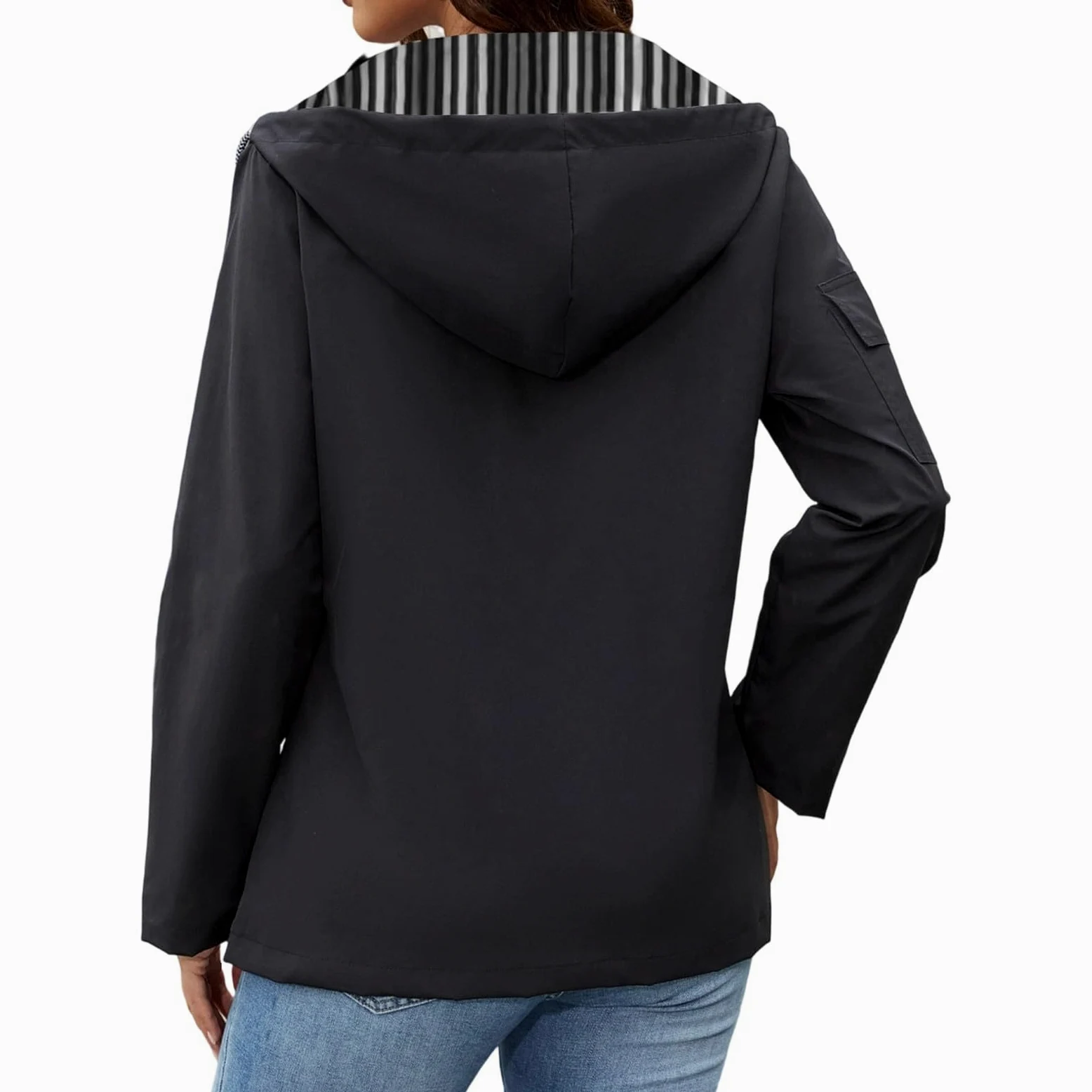 Genérico Chubasquero Mujer Impermeable-Anoraks Para Mujer Chaqueta Informal Con Capucha Y Bolsillo Cortavientos Para Uso Diario Prenda De Abrigo Ideal Para El Invierno Con Un Estilo VersáTil