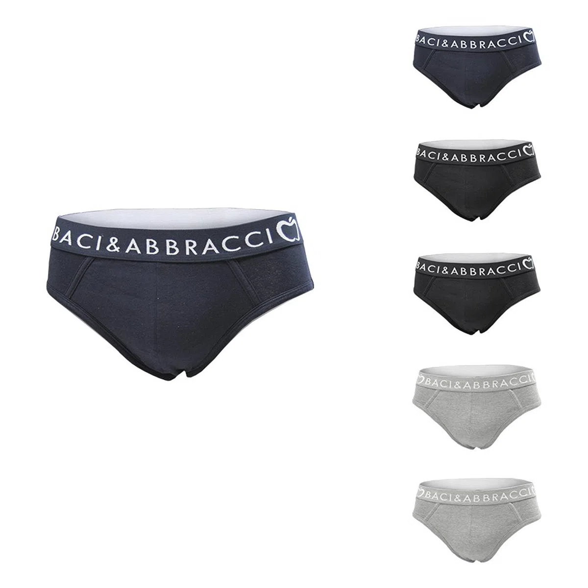 baci e abbracci Pack de 6 pares de calzoncillos para hombre de algodón Elast. Art.102/103