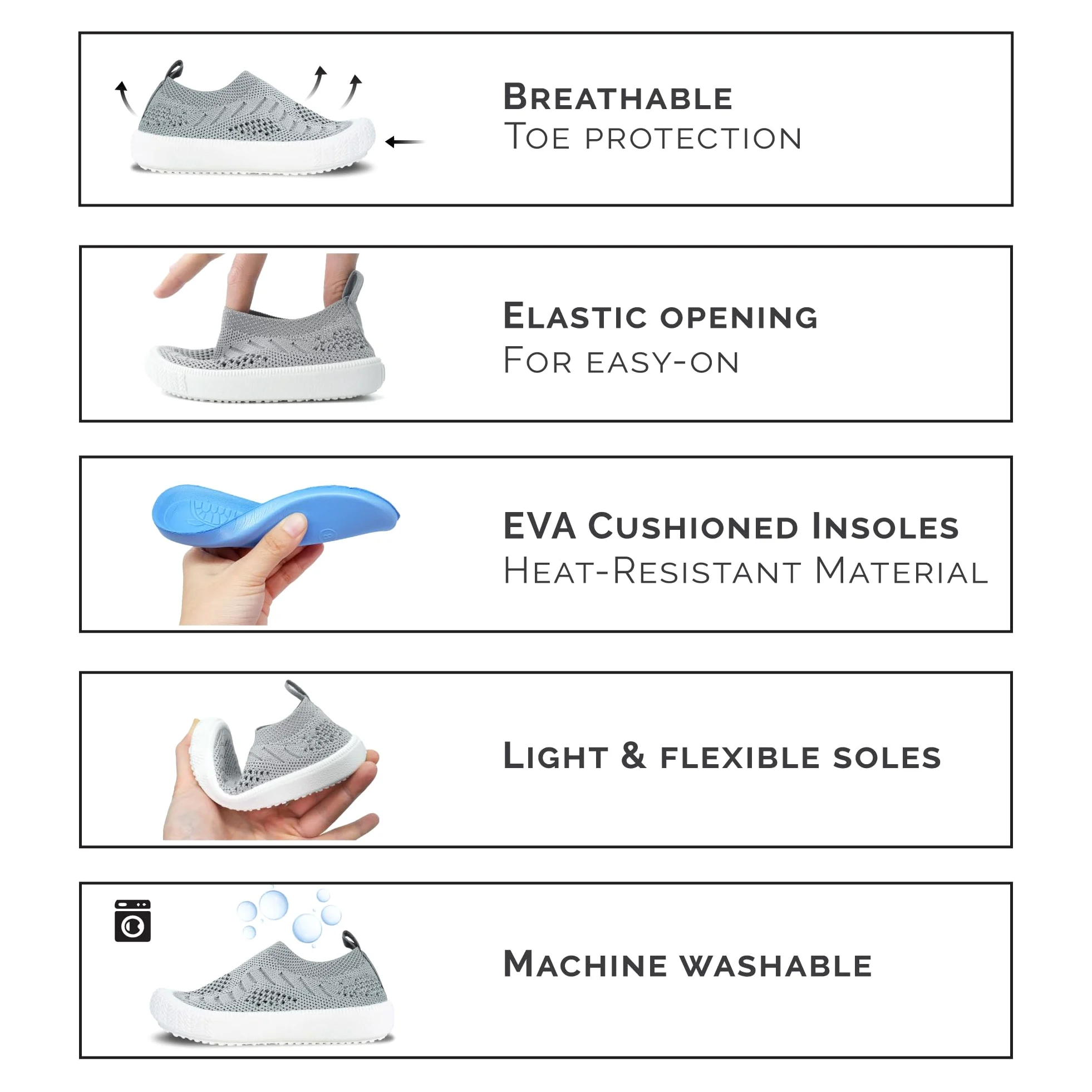 Jan & Jul Zapatos de Punto para niños con Plantilla Suave para amortiguación de Aire, livianos, Lavables a máquina (niños y niñas)