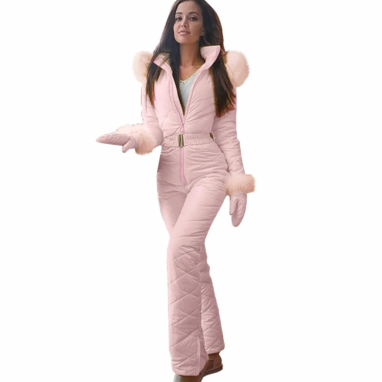 Traje de esquí para mujer, impermeable, una pieza, mono de nieve