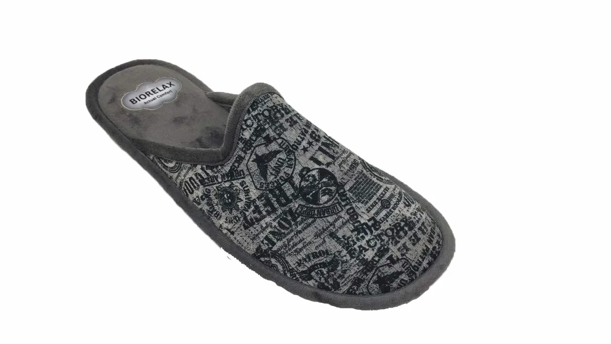Biorelax Zapatillas de Estar por casa/Hombre Gris/Suapel