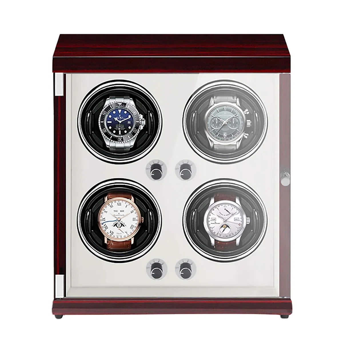 Agitador de Reloj Recargable de 4 Posiciones, enrollador de Reloj mecánico, Caja de bobinado de Reloj automático Vertical (Caja de exhibición de Reloj)
