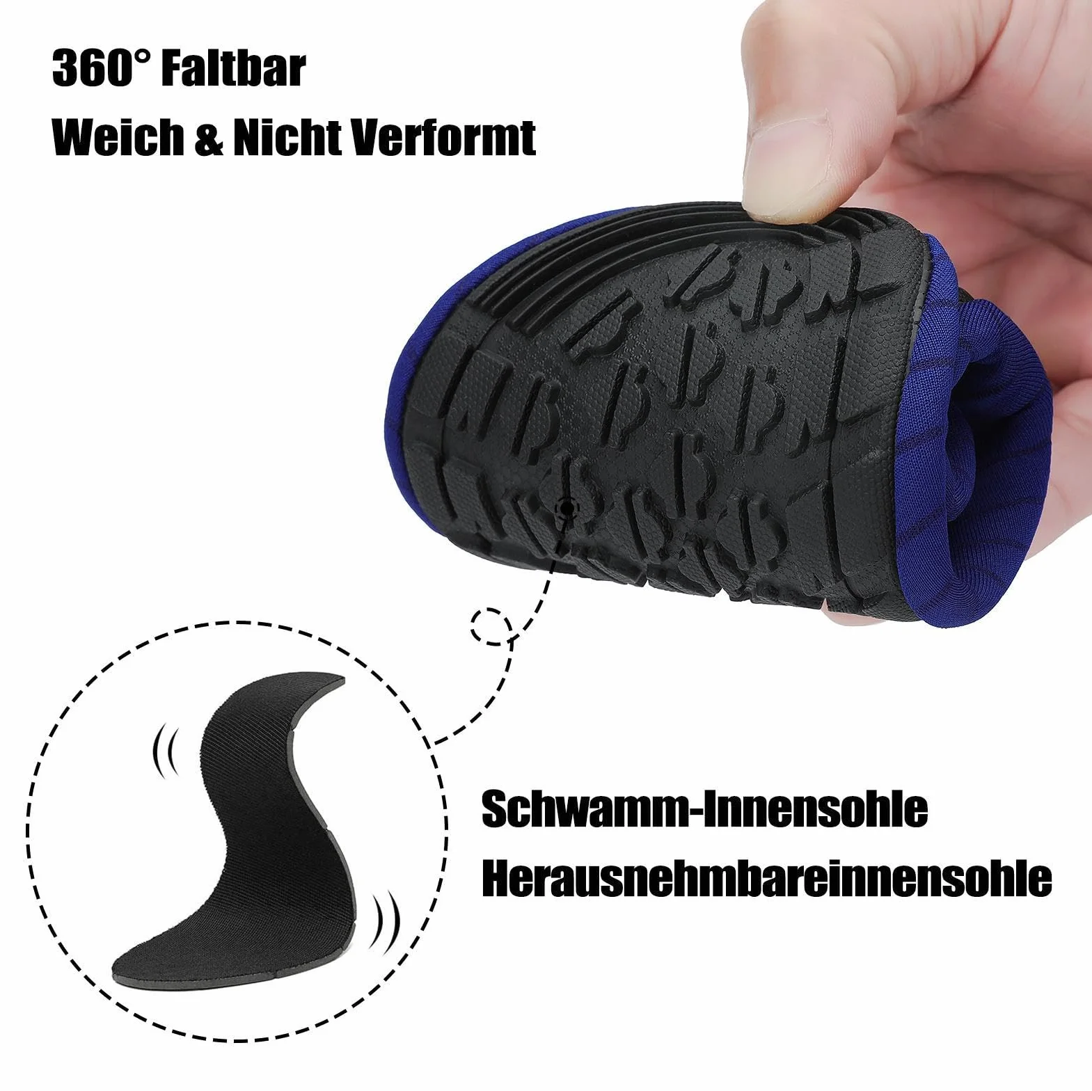 SAGUARO Escarpines Hombre Zapatillas de Agua Secado Rápido Antideslizantes Calzado Natación Surf Acuáticas Azul Marino Gr. 40/41 EU