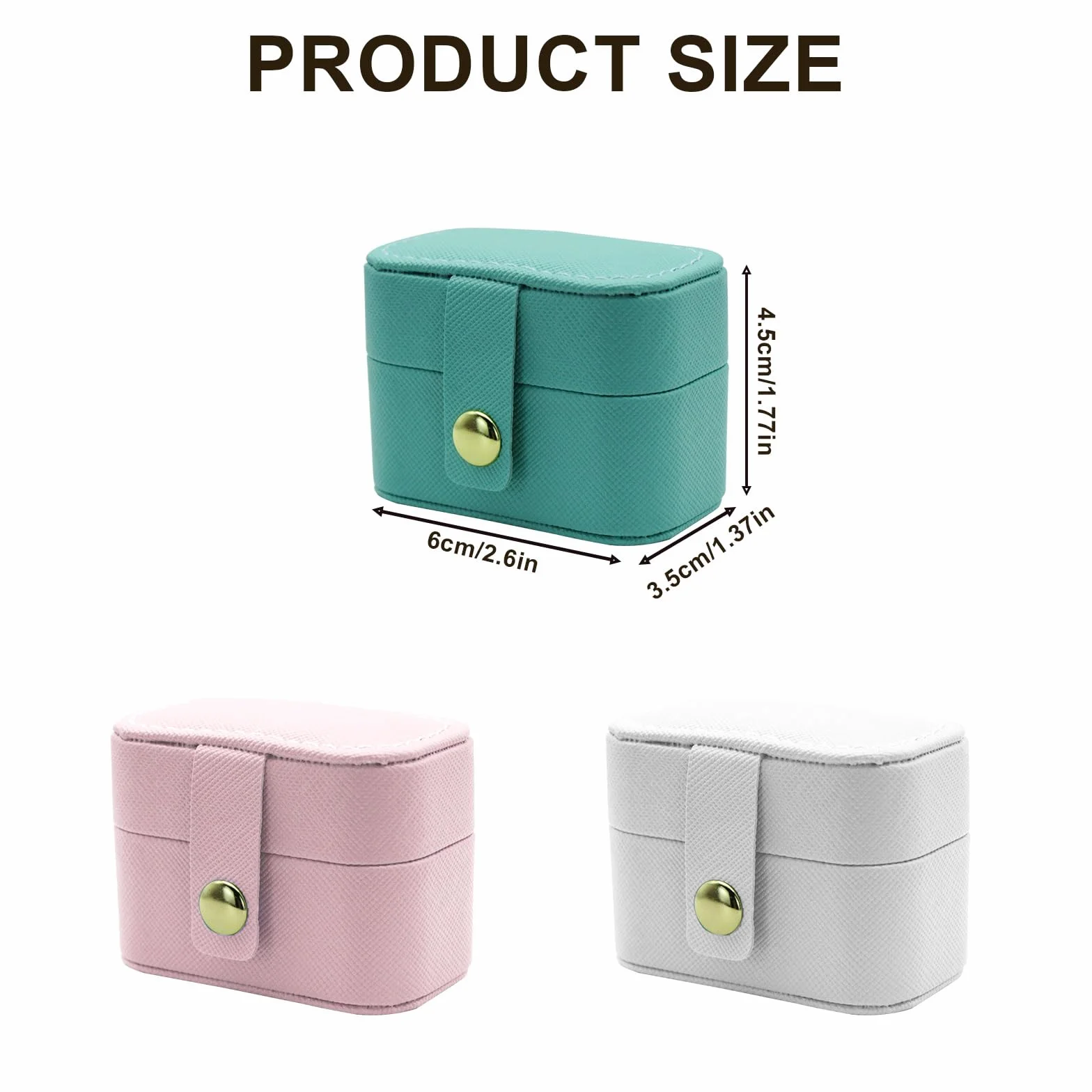 Caja para Anillos de Viaje Joyero Piel Sintética 4 Ranuras Portátil Ring Box (Blanco)