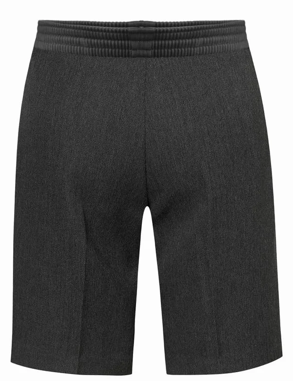 L S U Pantalones cortos escolares para niños, uniforme medio elástico, sin cremallera/clip, 2-11 años