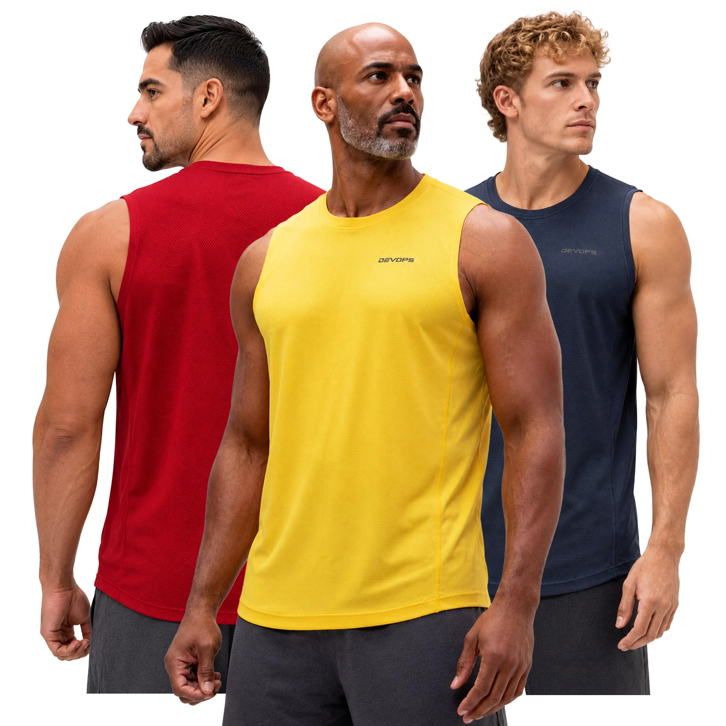 Devops Y Fit Tank Top Entrenamiento Hombre (Pack de 3)